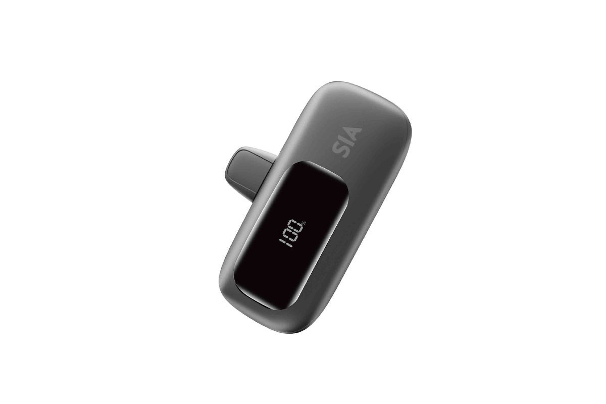 5000mAh Mini Power Bank 20W PD Charging with USB-C Dock by SIA - Black
