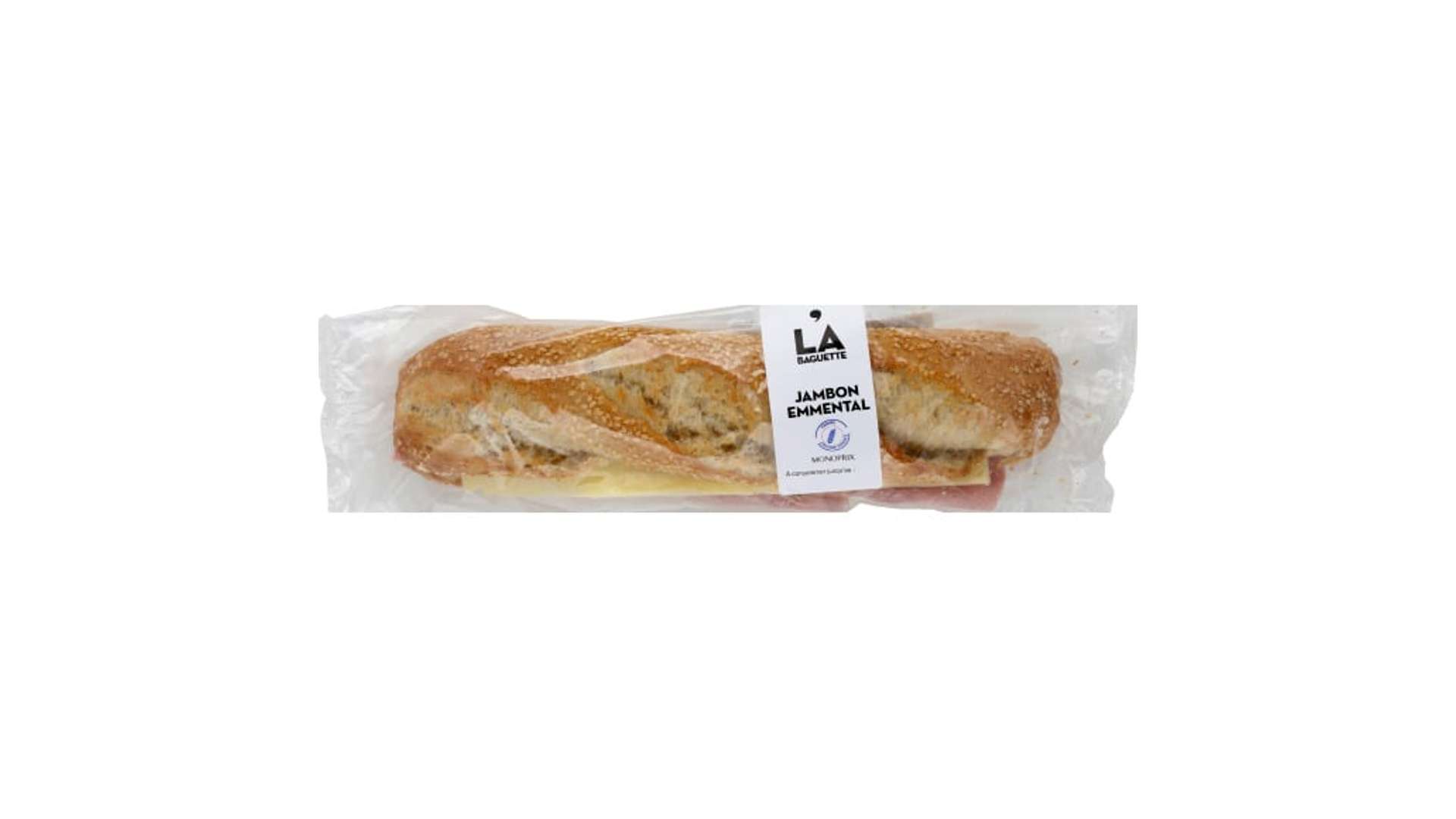 DAILY MONOP Baguette jambon emmental L'unite de 250g
