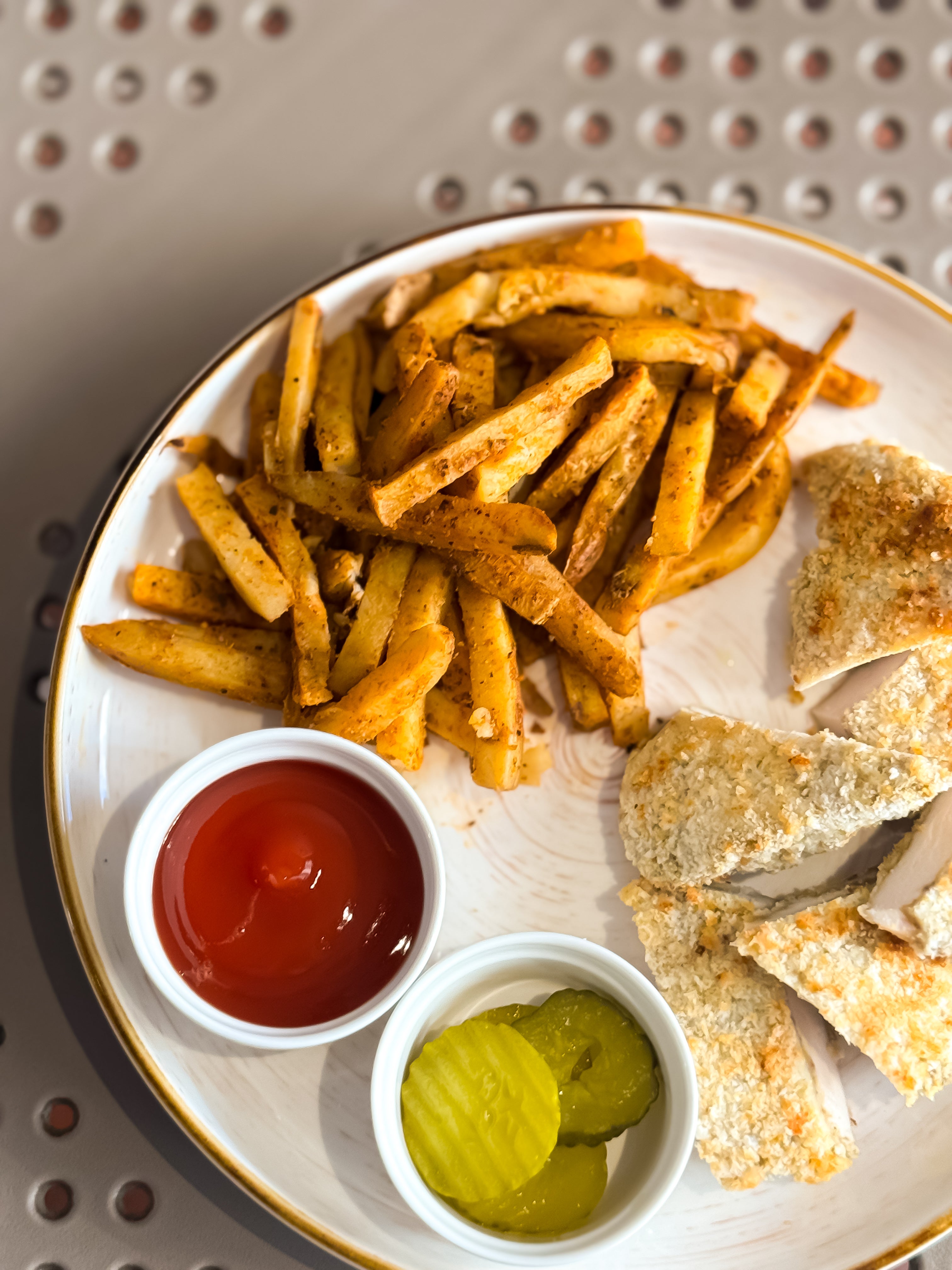 Chicken Escalope With Baked French Fries - New
