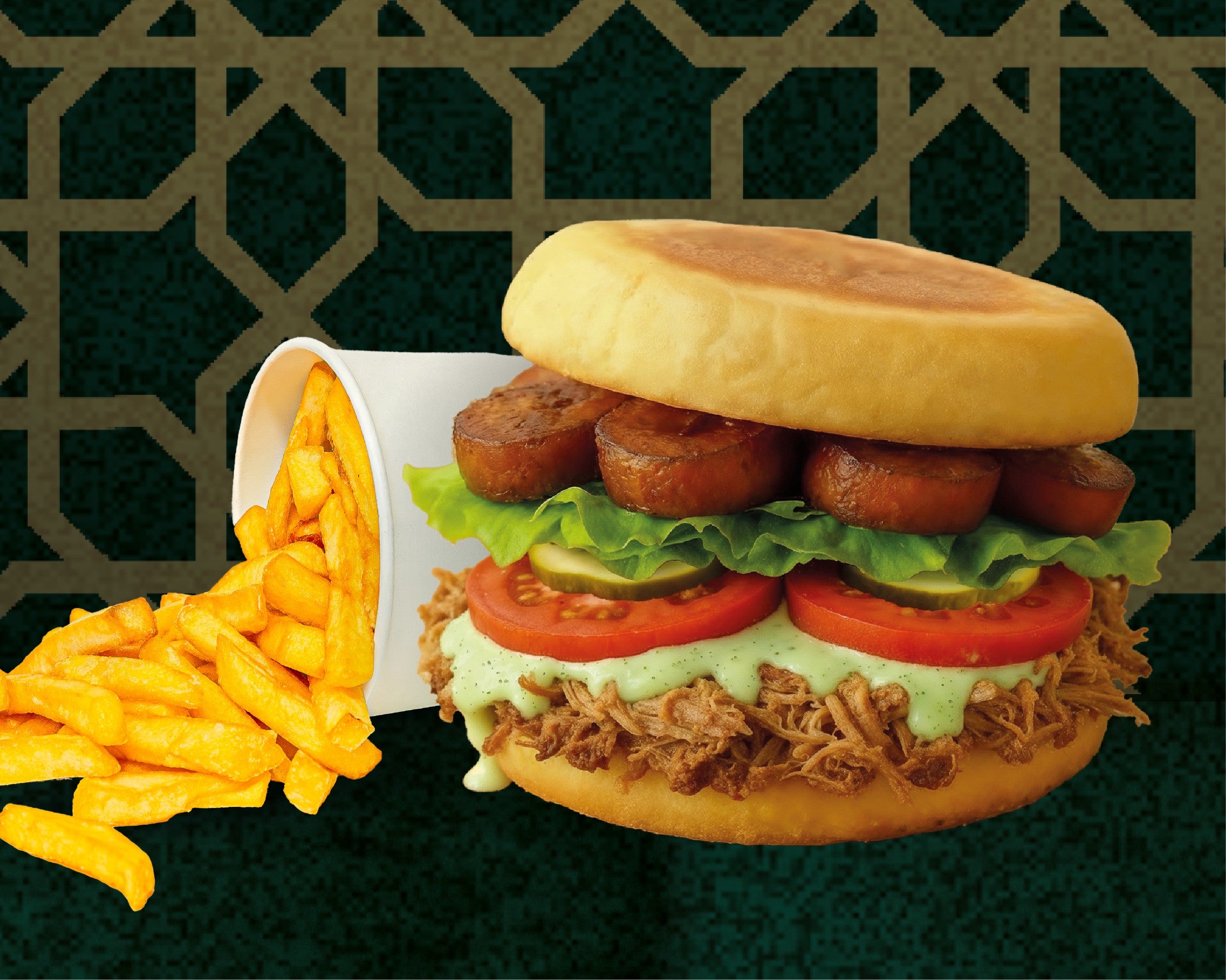 Menu Batbout Poulet & Sauce Verte + Frites