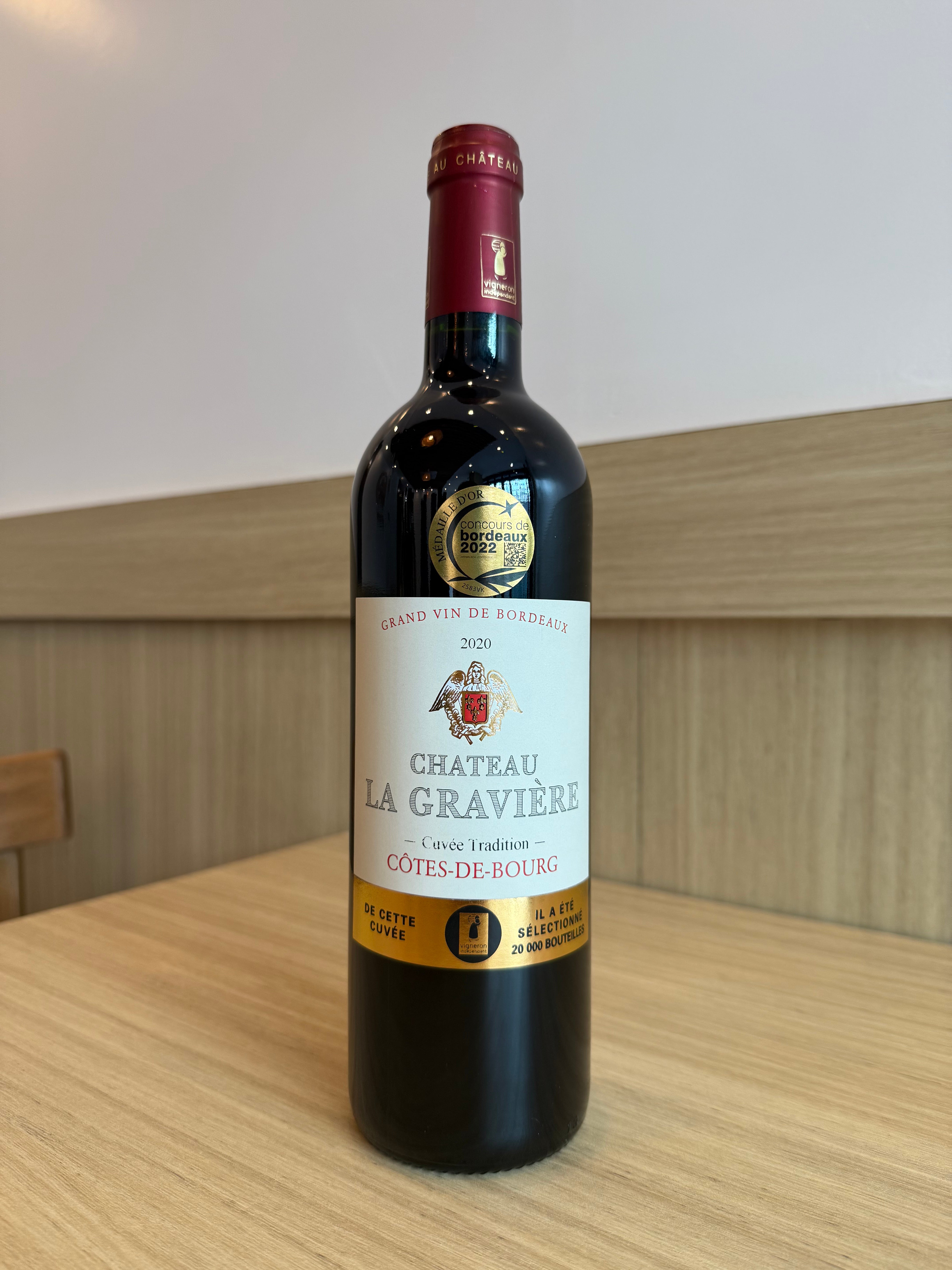 vin rouge AOC CÔTES DE BOURG CHÂTEAU LA GRAVIÈRE