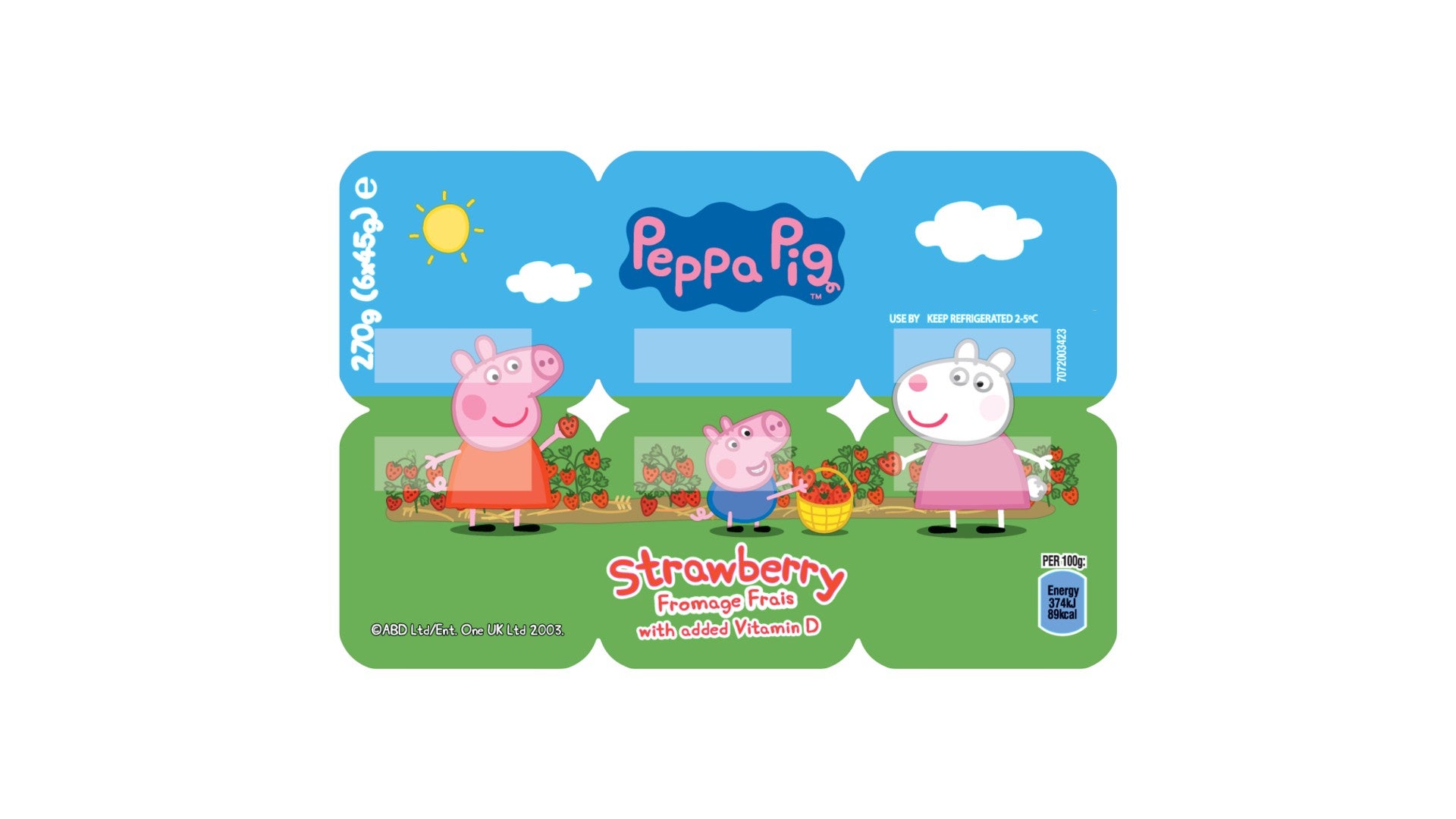 Peppa Pig Strawberry Fromage Frais 6 x 45g (270g)