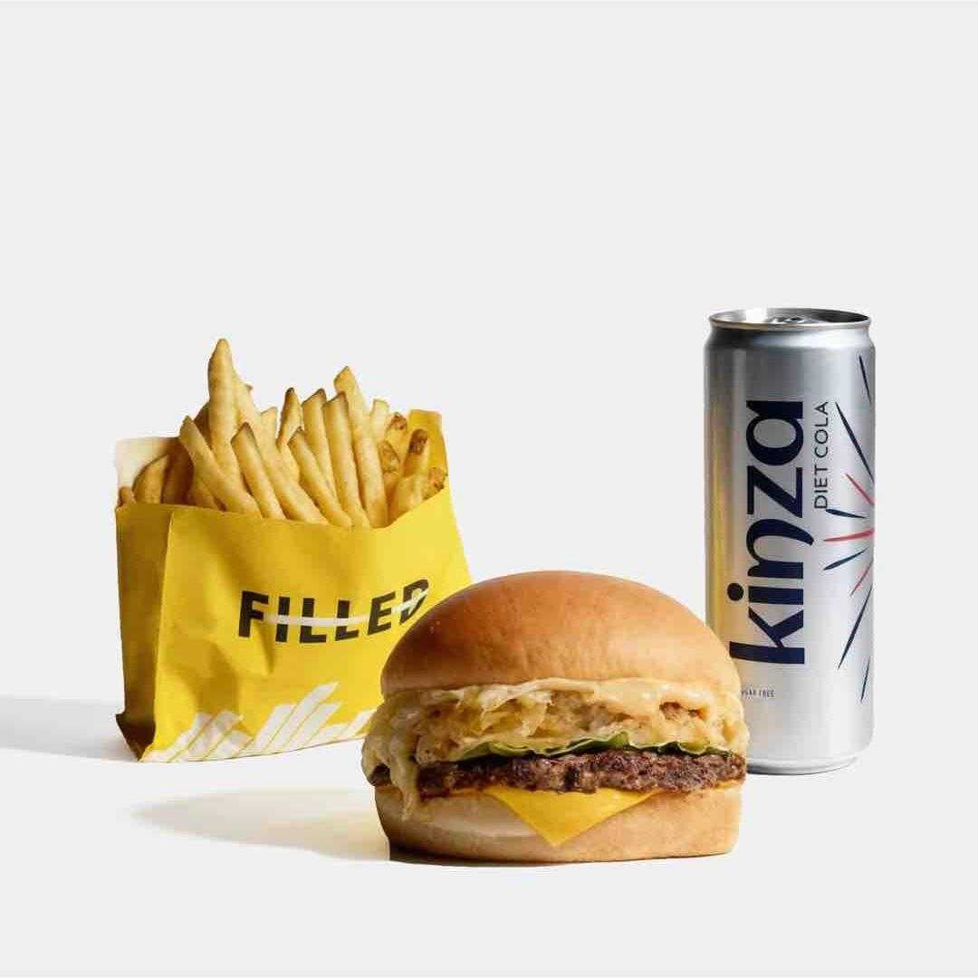 filled burger meal