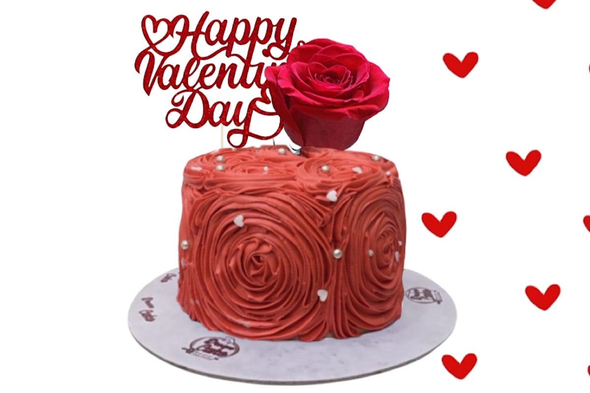 Floral red cake