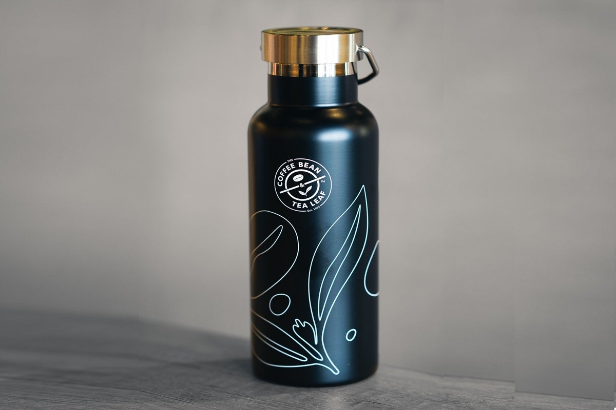 Water Bottle With Ring Handle - Black
