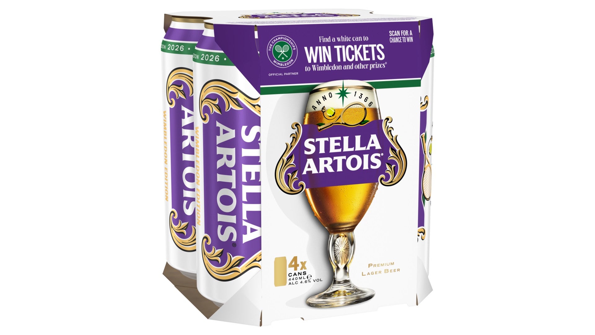 Stella Artois Belgium Premium Lager Beer Cans 4 x 440ml