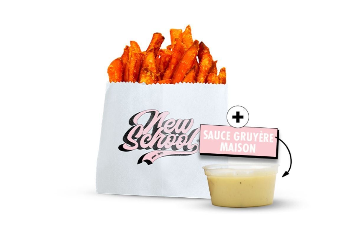 Frites de patate douce sauce fromagère 🍟🍠🧀