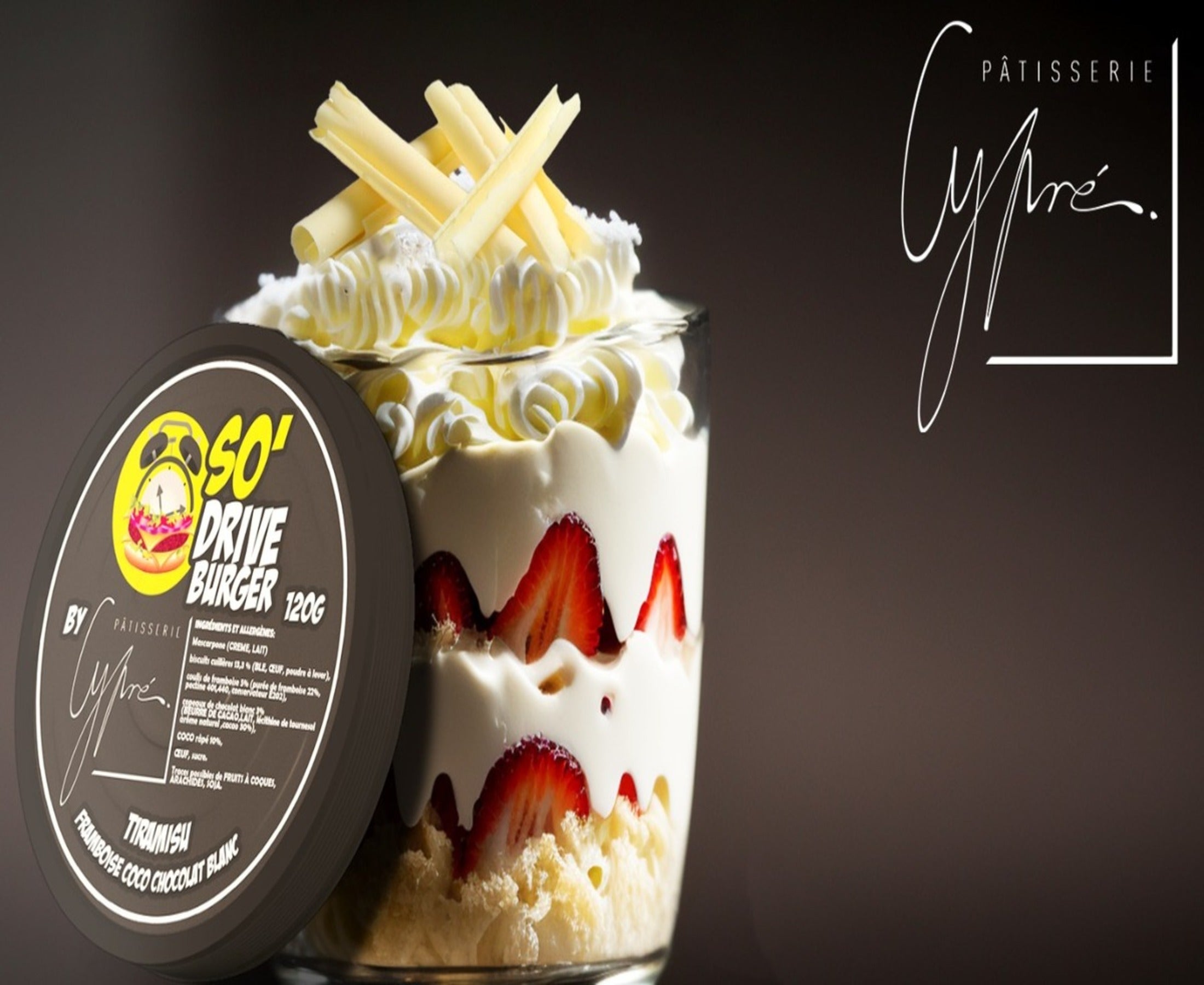 Tiramisu artisanal Fraise Coco Chocolat Blanc