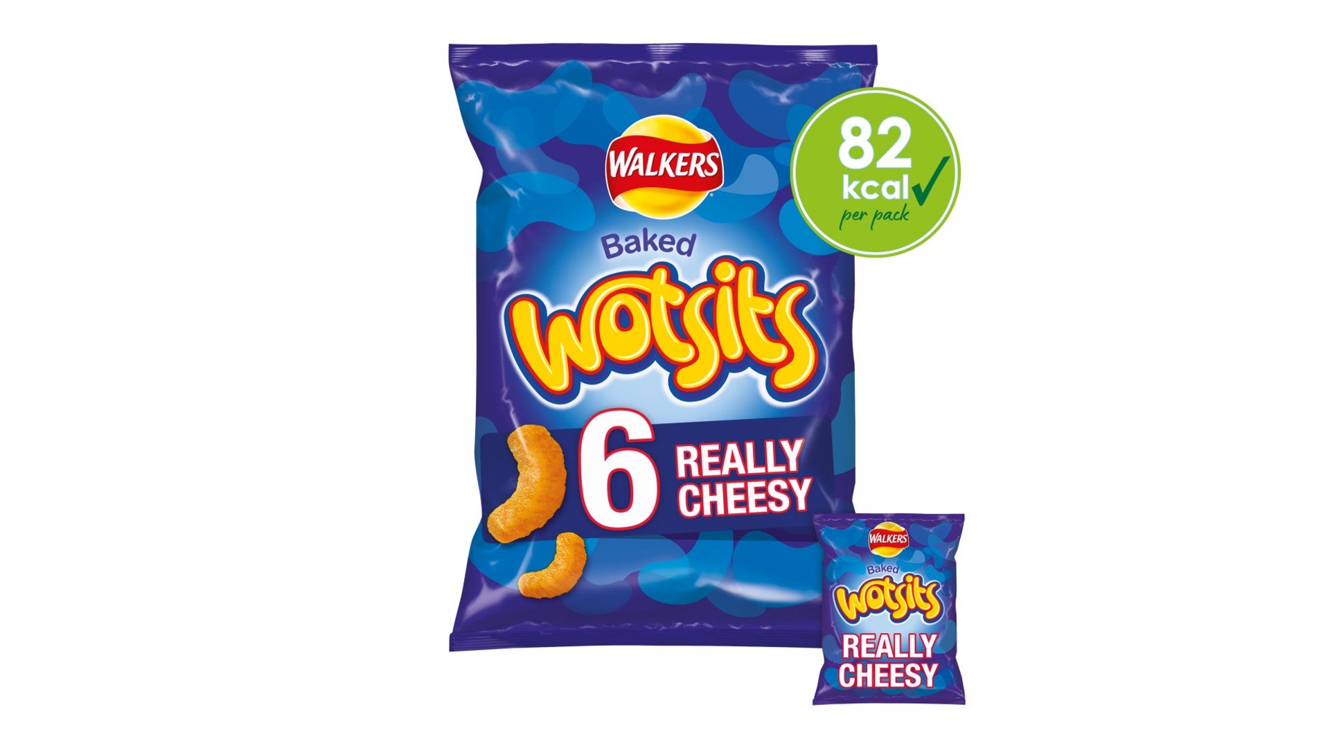 Walkers Wotsits Really Cheesy Multipack Crisp Snacks 6x16.5g