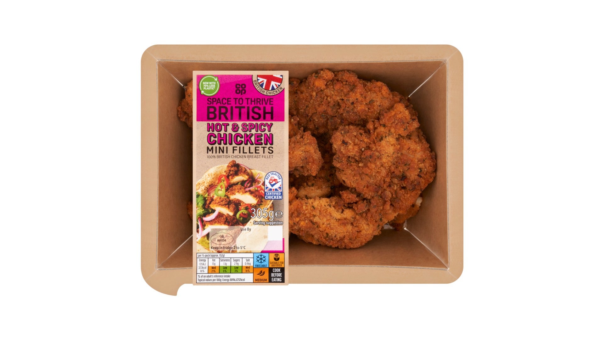 Co-op Hot & Spicy Chicken Mini Fillets 305g