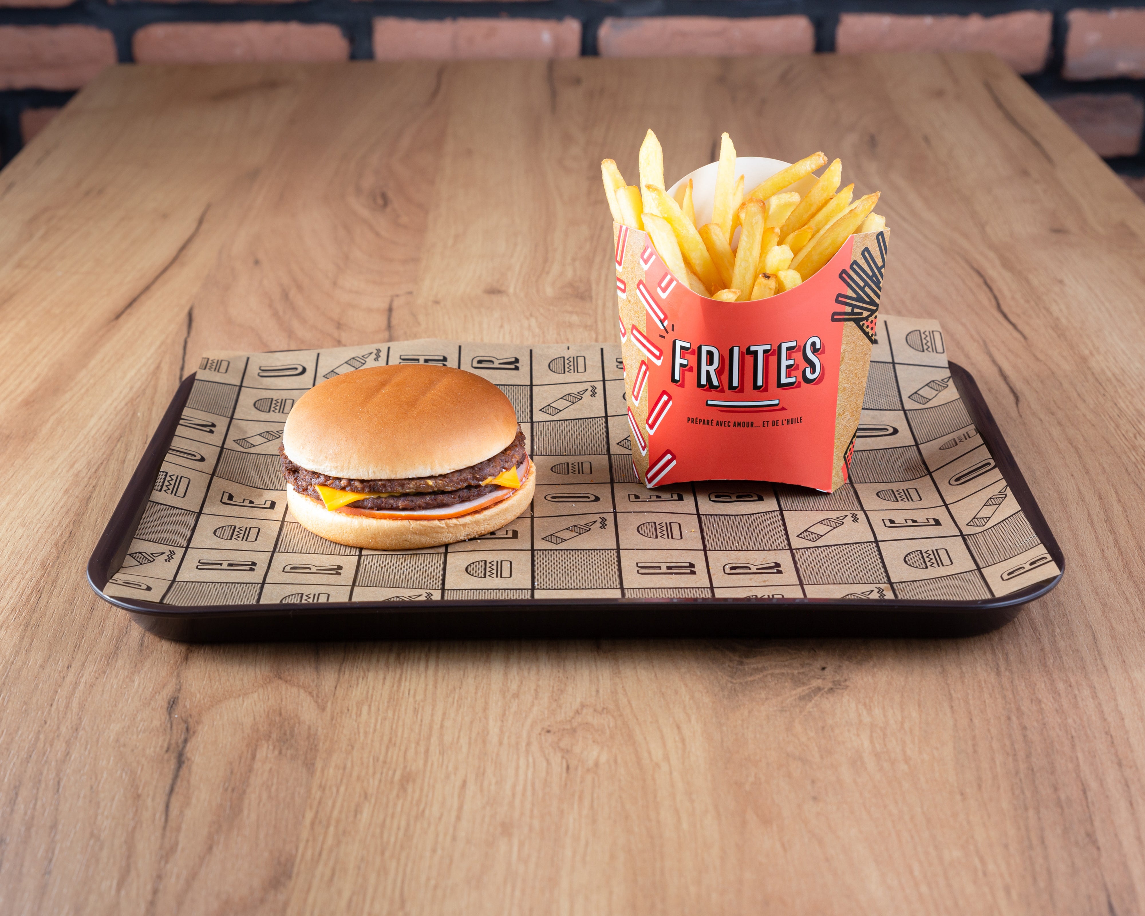 Menu double cheese bacon burger