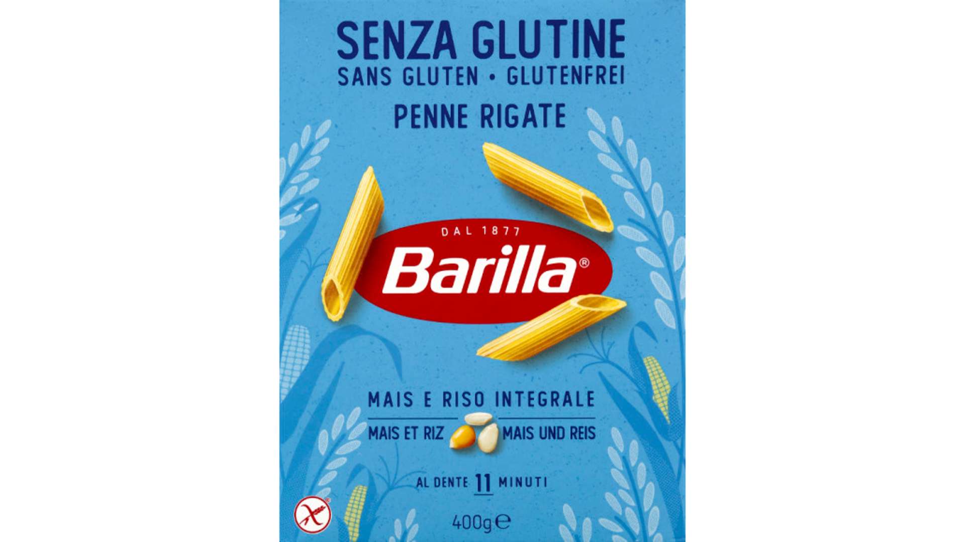 Barilla Pâtes penne rigate sans gluten Le paquet de 400g