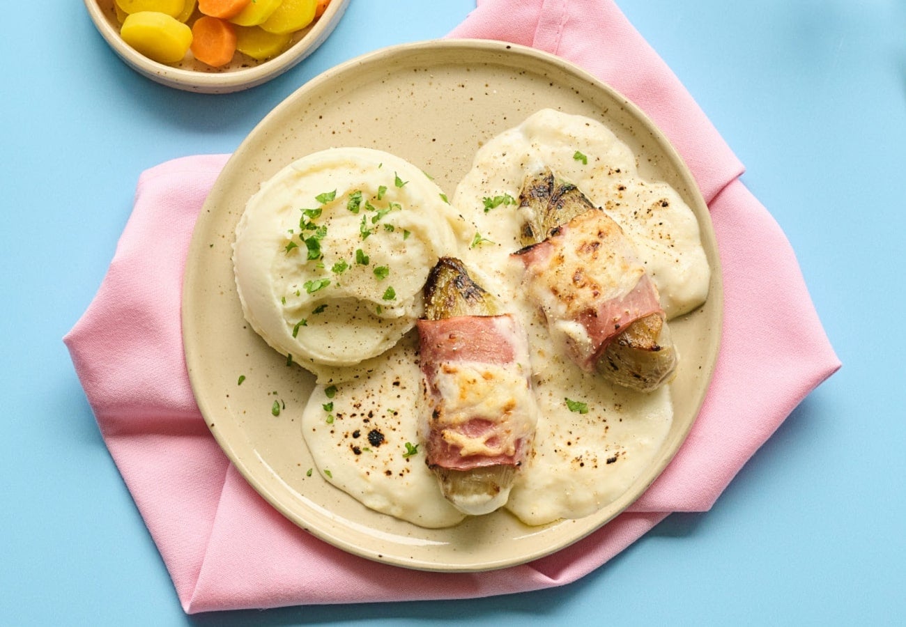 Roulades de chicons au jambon et fromage Maredsous