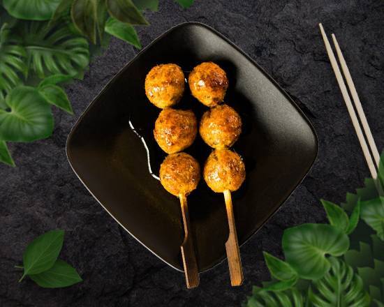 Brochettes Boulettes De Poulet Teriyaki