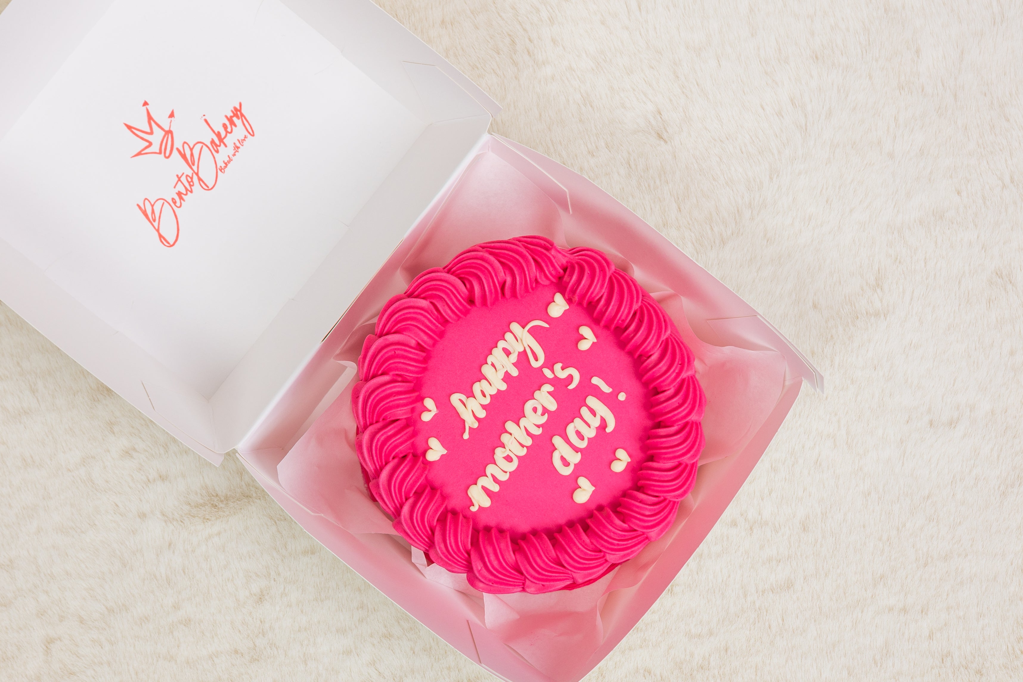Pink Border Pink Happy Mothers Day Cake