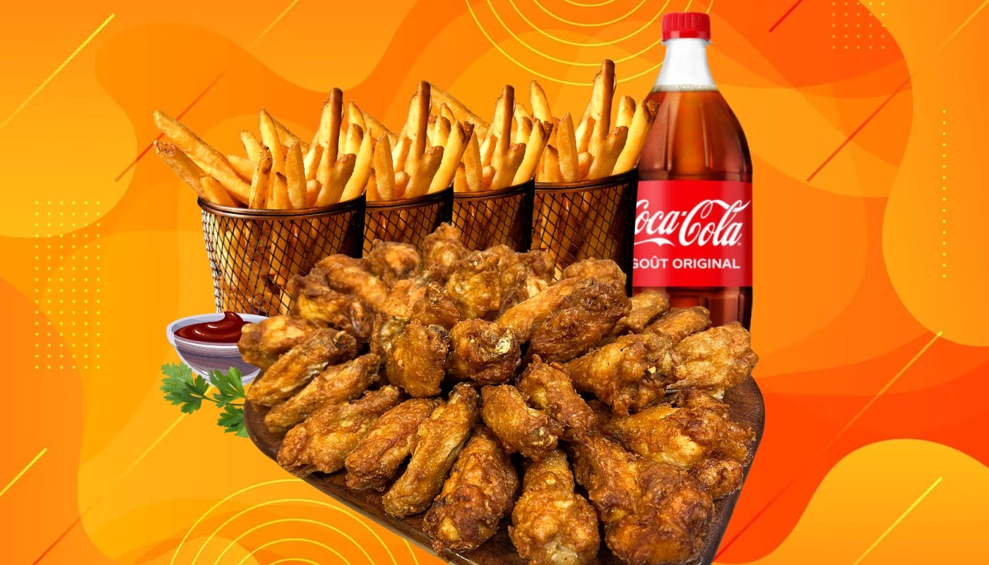 MENU Family 30 HOT WINGS®👩👧👧🍗🍟🥤