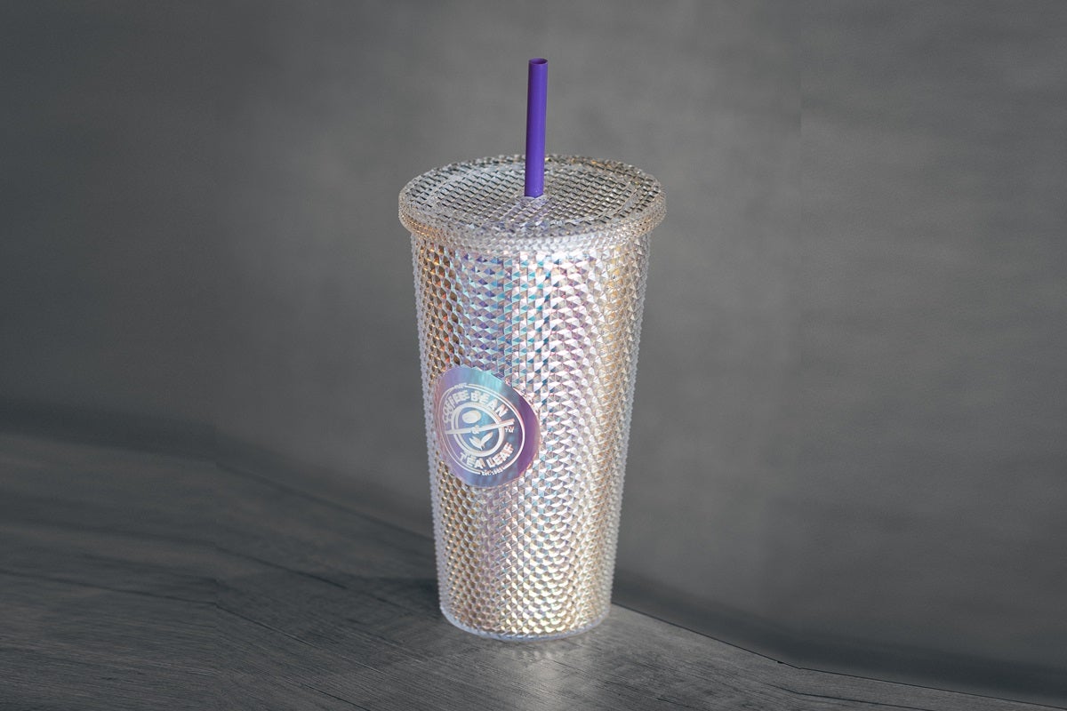 Cold Cup With Straw - Silver