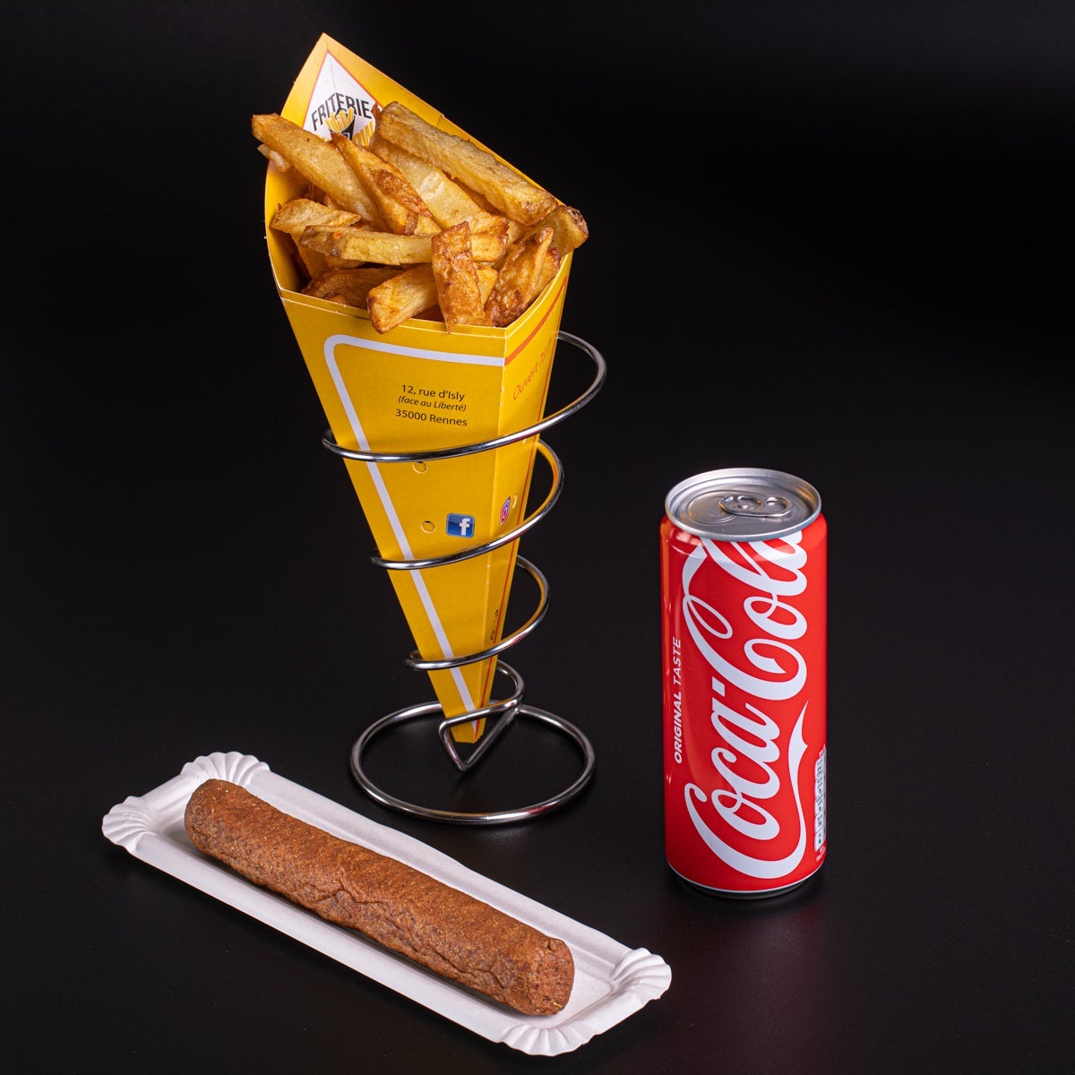 MENU - FRITES MAISON avec GARNITURES, SAUCE et BOISSON AU CHOIX