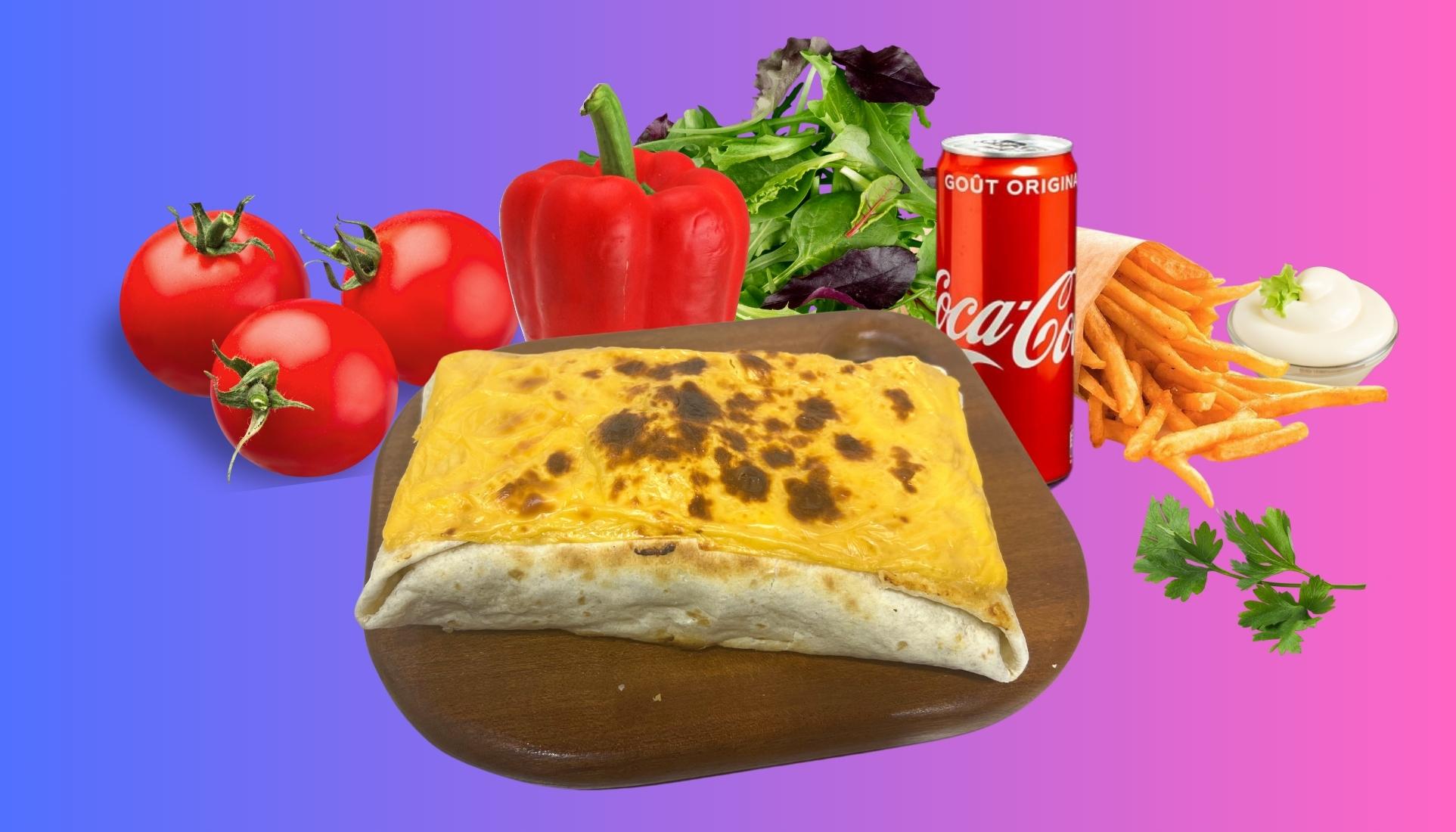 Menu Tacos gratiné au cheddar🟨🟨�