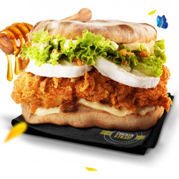 Naan burger chèvre miel