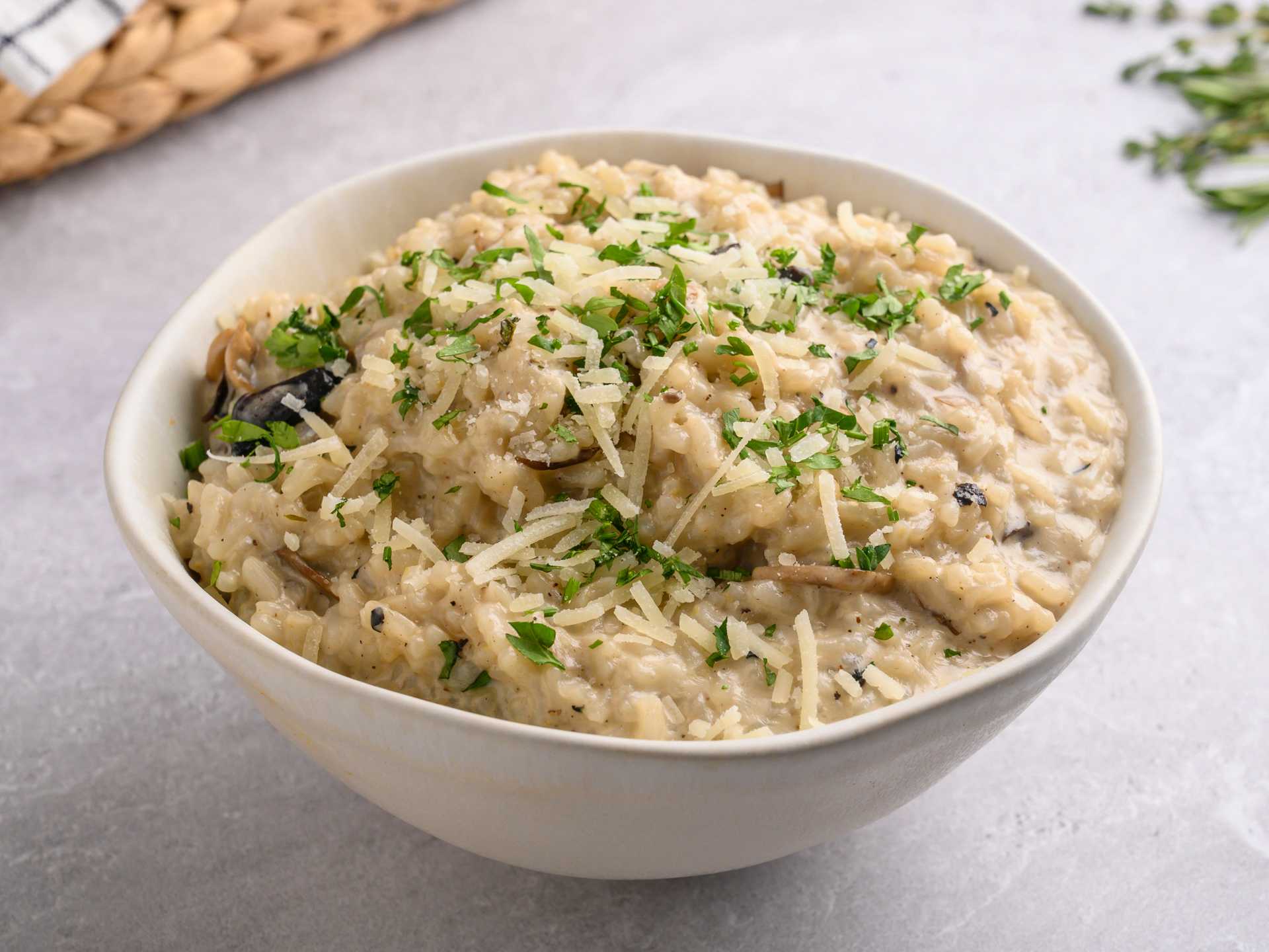Creamy Alfredo Mushroom Risotto