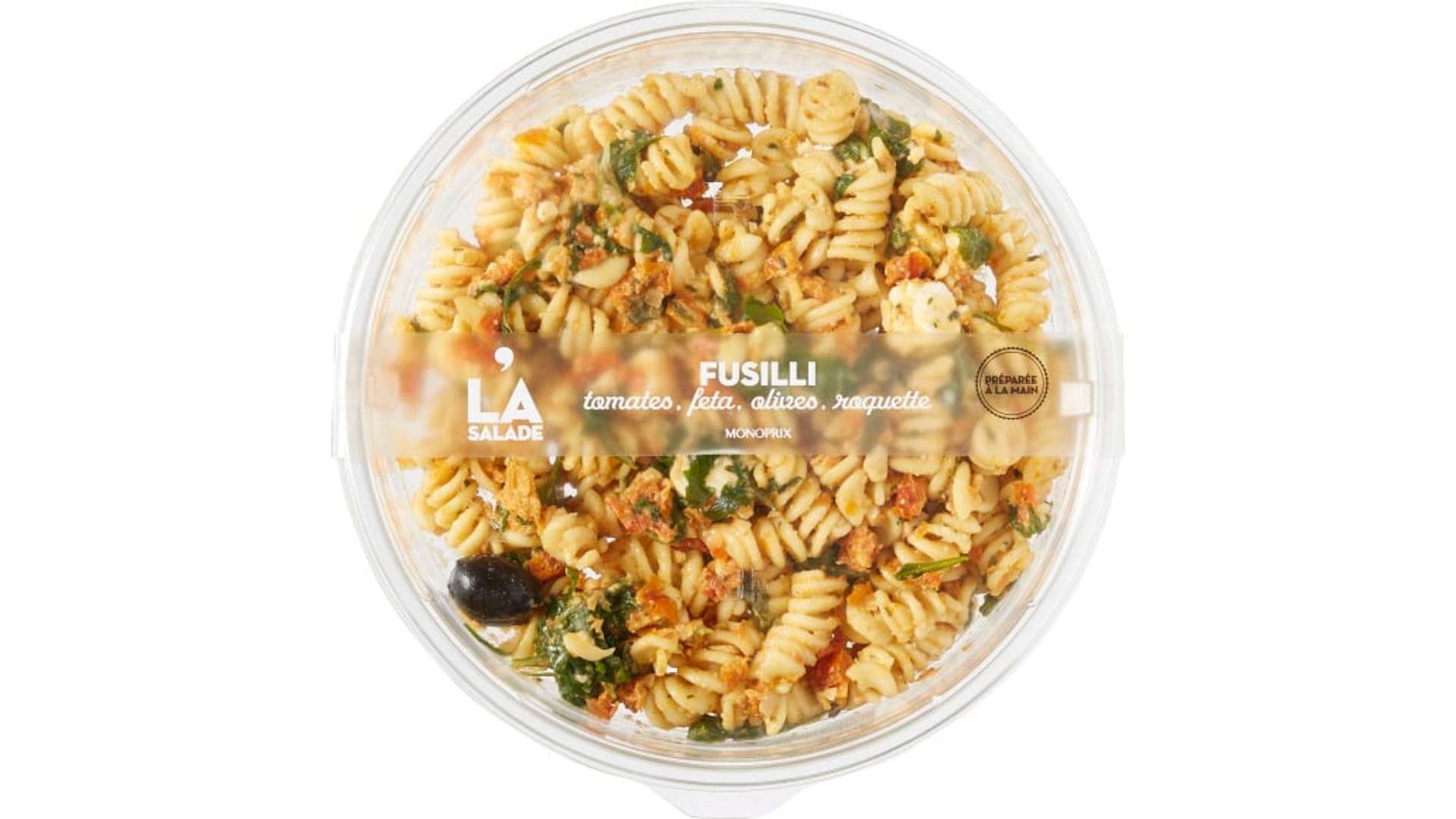 Monoprix Fusilli tomates, feta, olives, roquette La barquette de 270 g