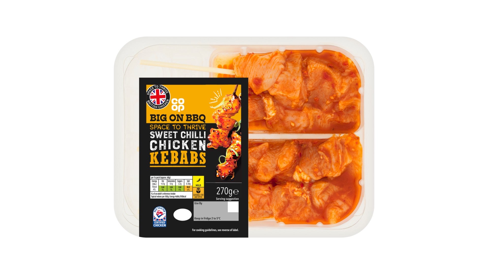 Co-op Sweet Chilli Chicken Kebabs 270G