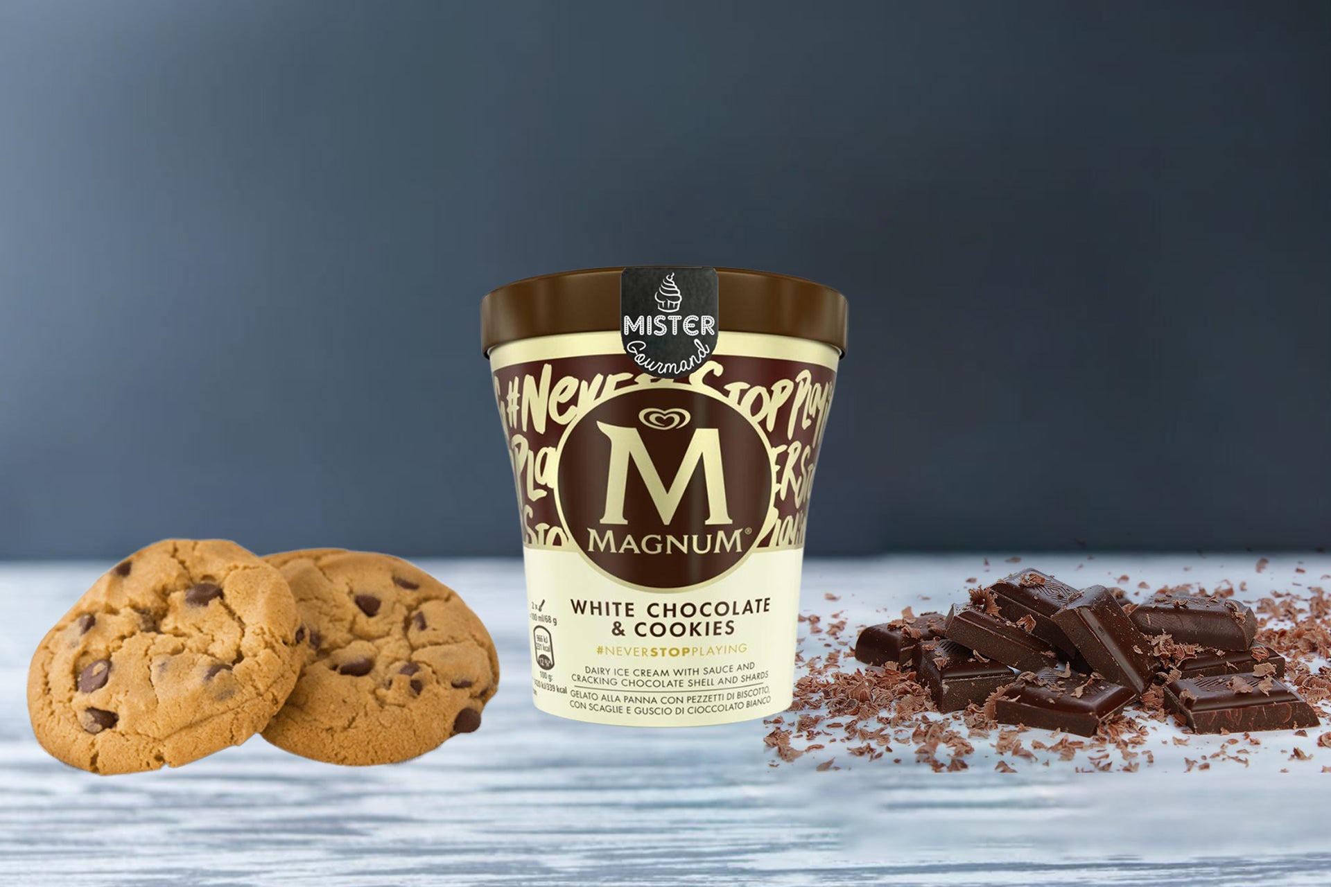 Magnums Chocolat blanc cookies 440ml