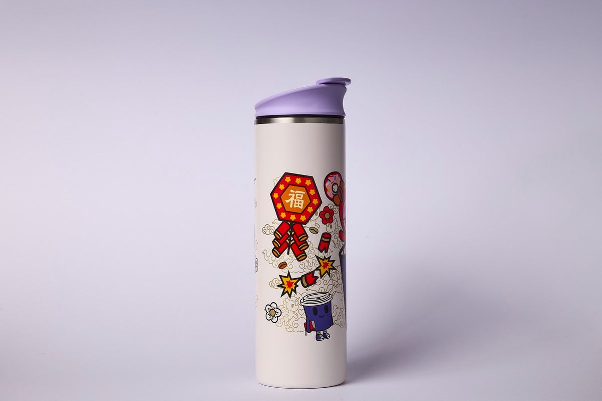 Tokidoki flip insulated bottle - white.