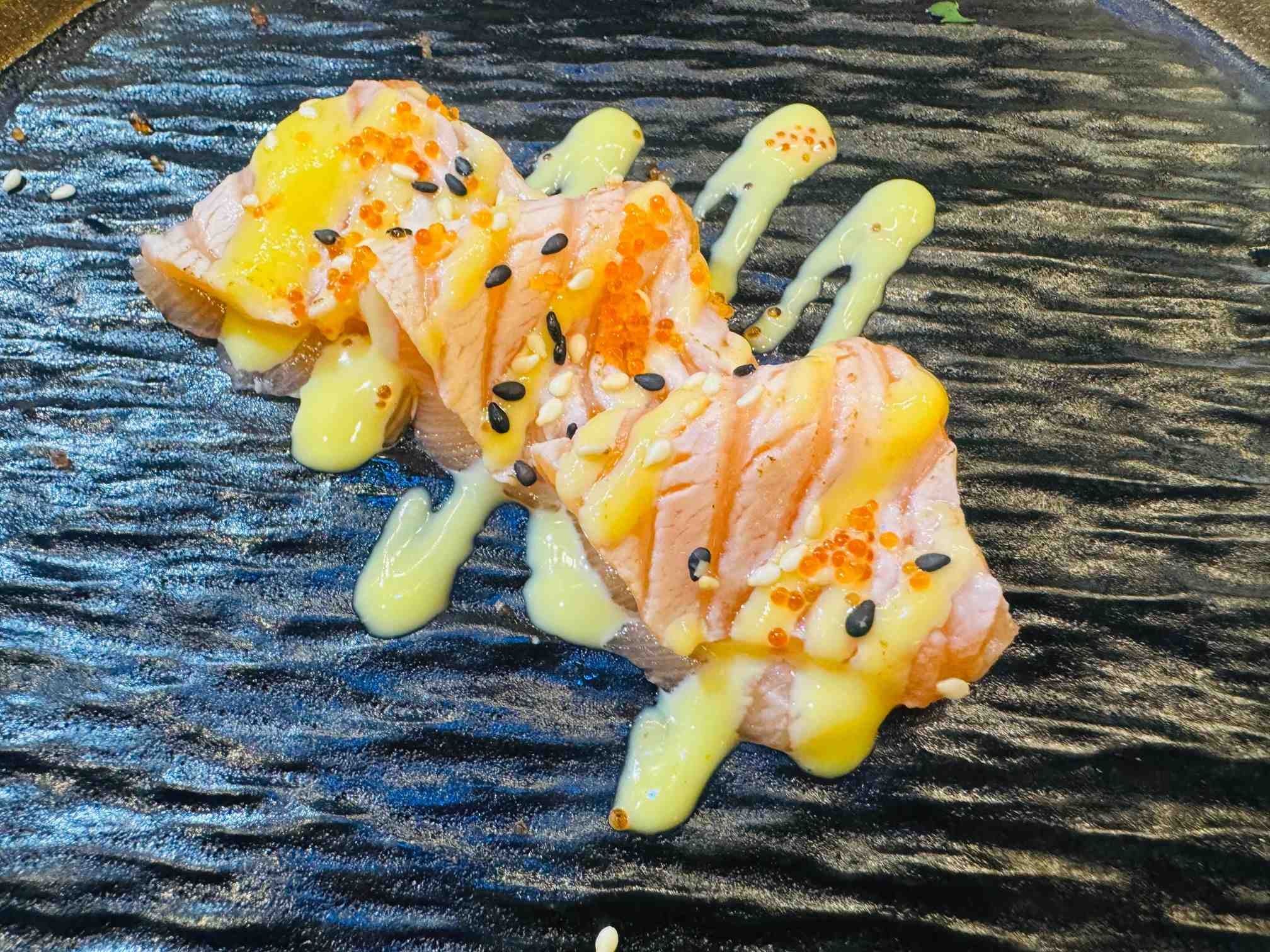 259. Carpaccio flambé sake