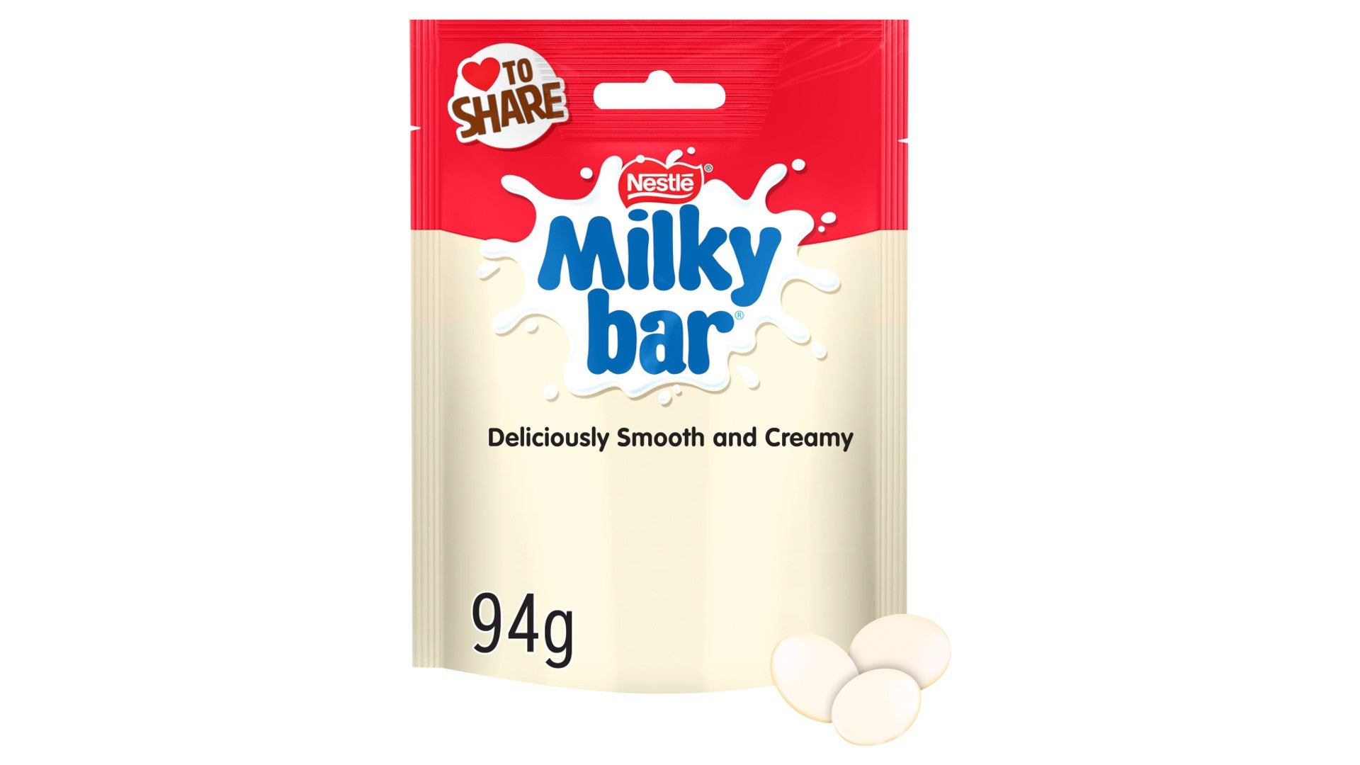 Milkybar White Chocolate Giant Buttons Sharing Bag 94g