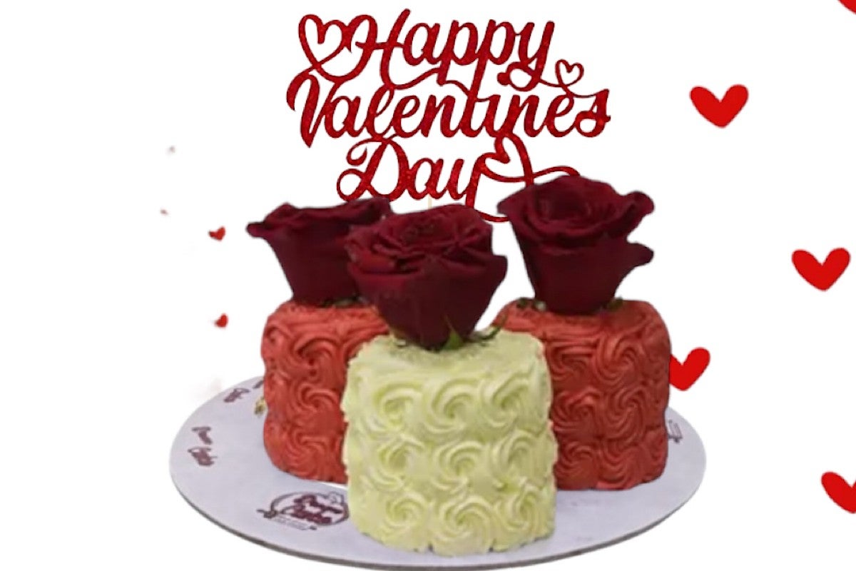 Min cake valentine