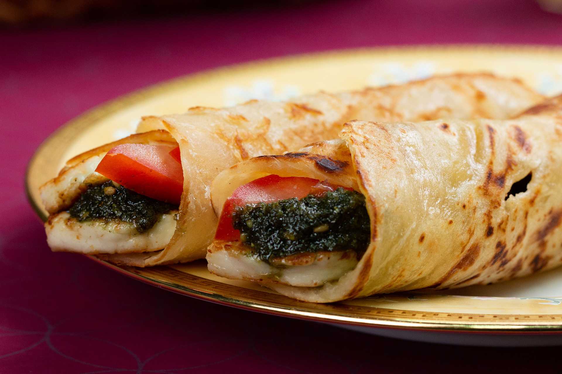 Grilled Halloum Chapati