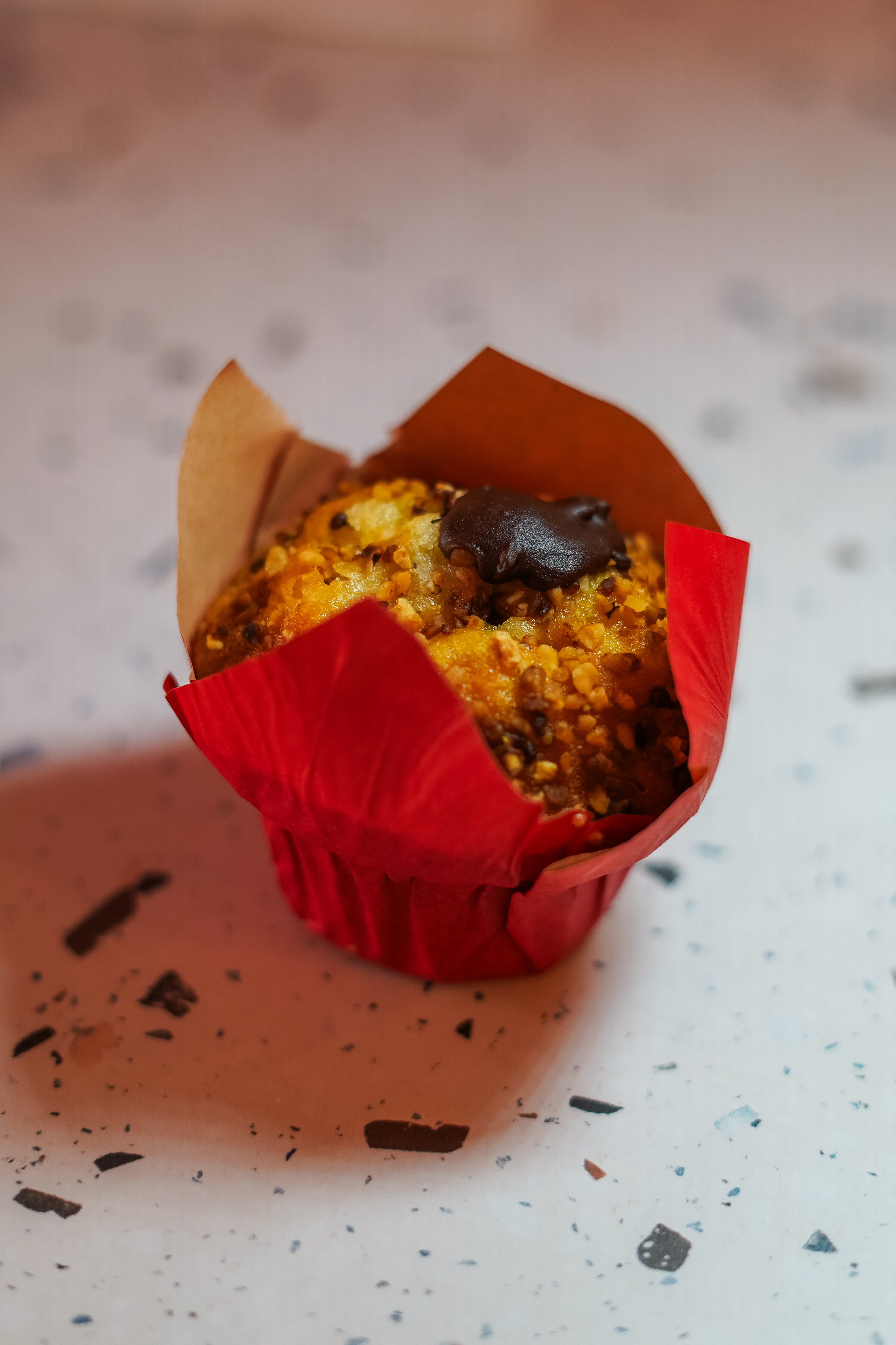 Muffin cœur chocolat noisette