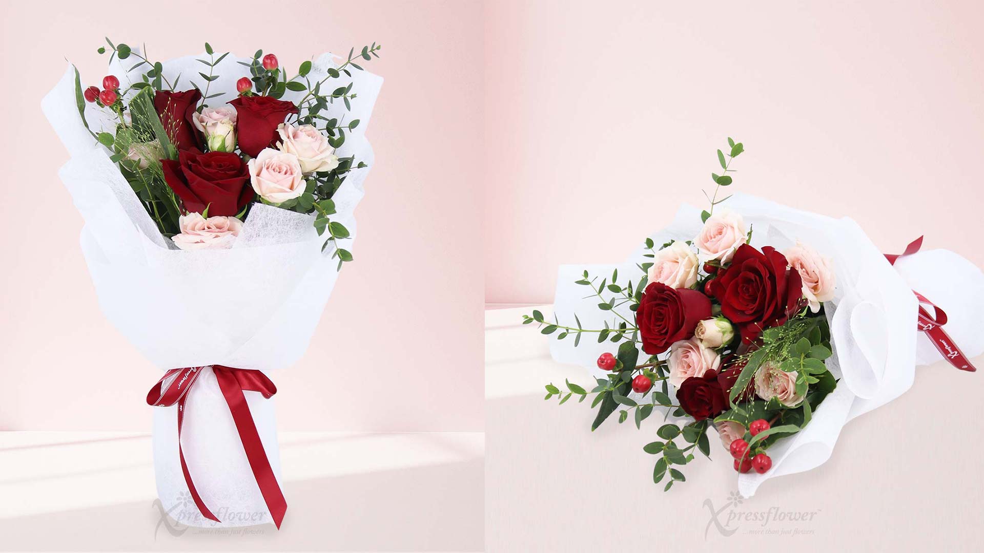 Flower Bouquet Red Roses 3 stalks - VBQ2603DL