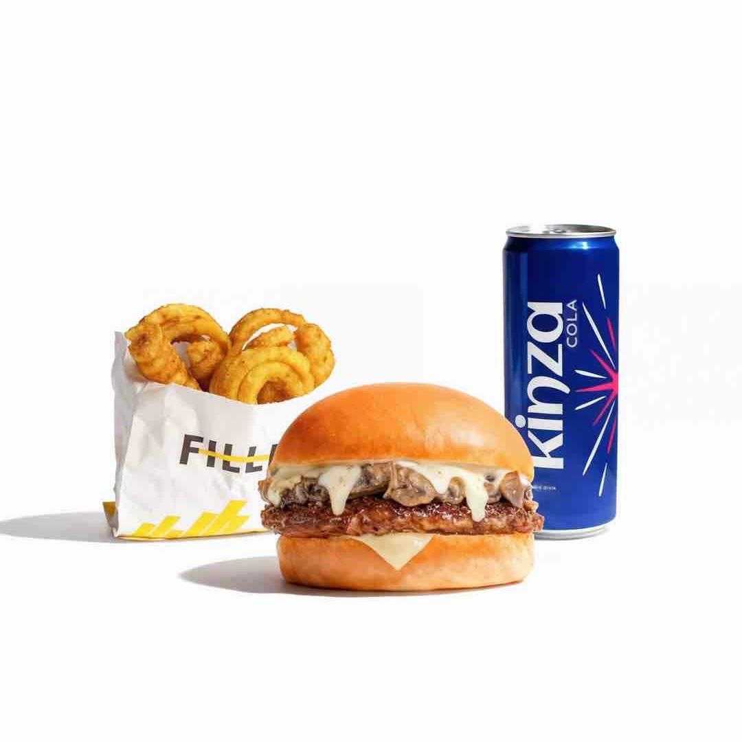 mushroom burger meal