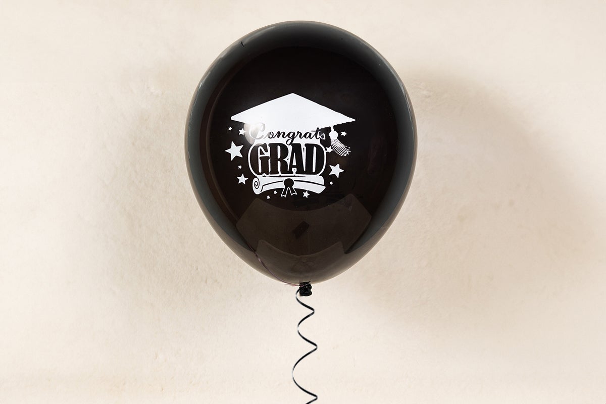 Graduation English Balloon Black