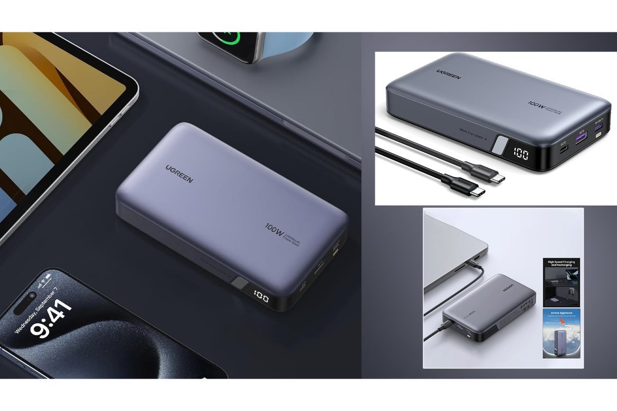 20000mAh PD Fast Charging Power Bank 100W with USB-A and 2 USB-C Ports by UGreen
