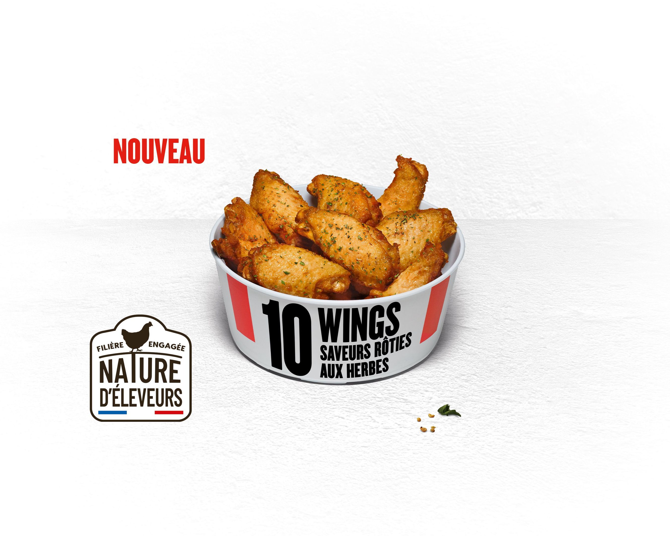 BUCKET 10 WINGS SAVEURS ROTIES AUX HERBES