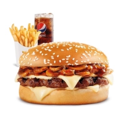 Mushroom N Swiss Burger Combo - Large