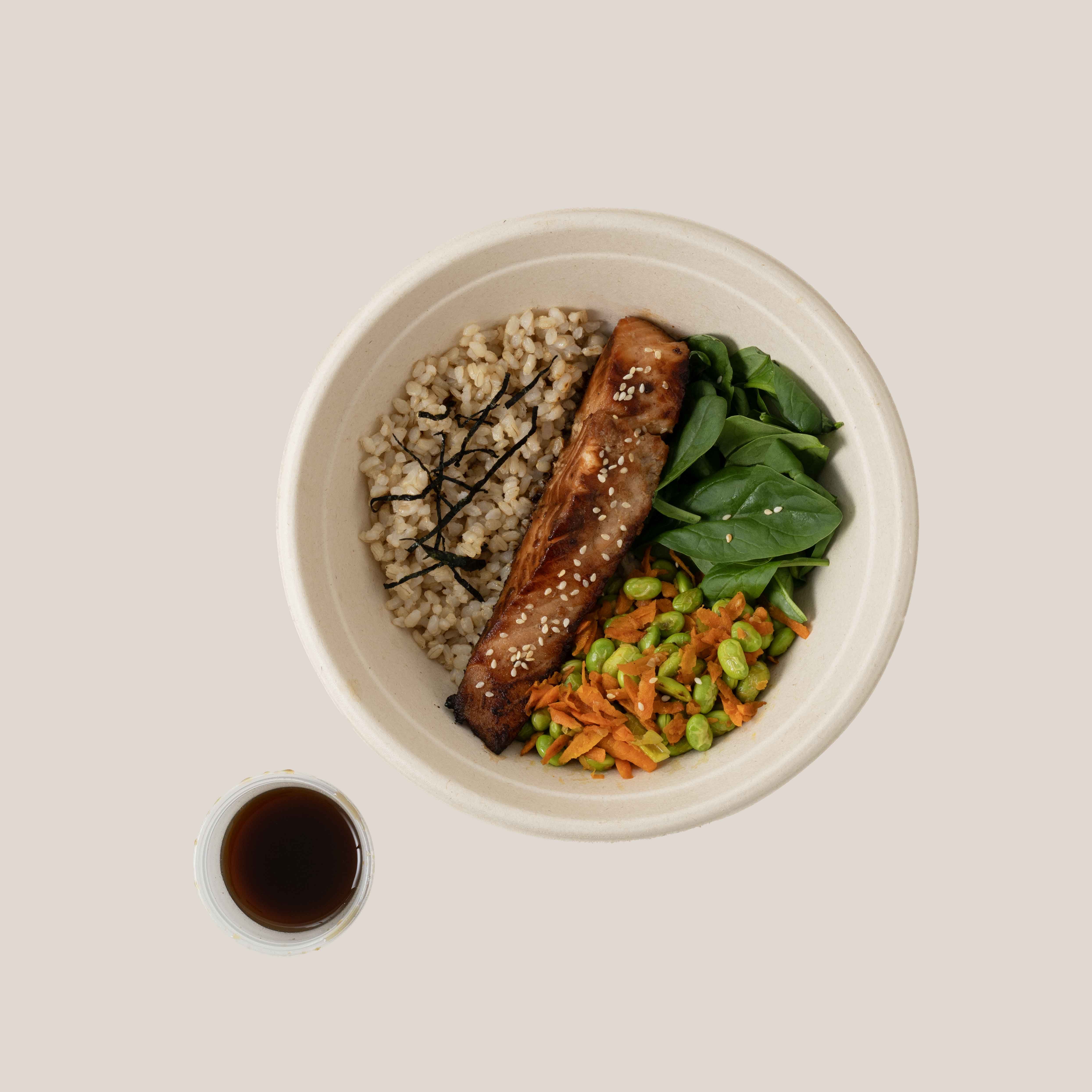 Teriyaki Salmon Bowl With Ponzu Sauce