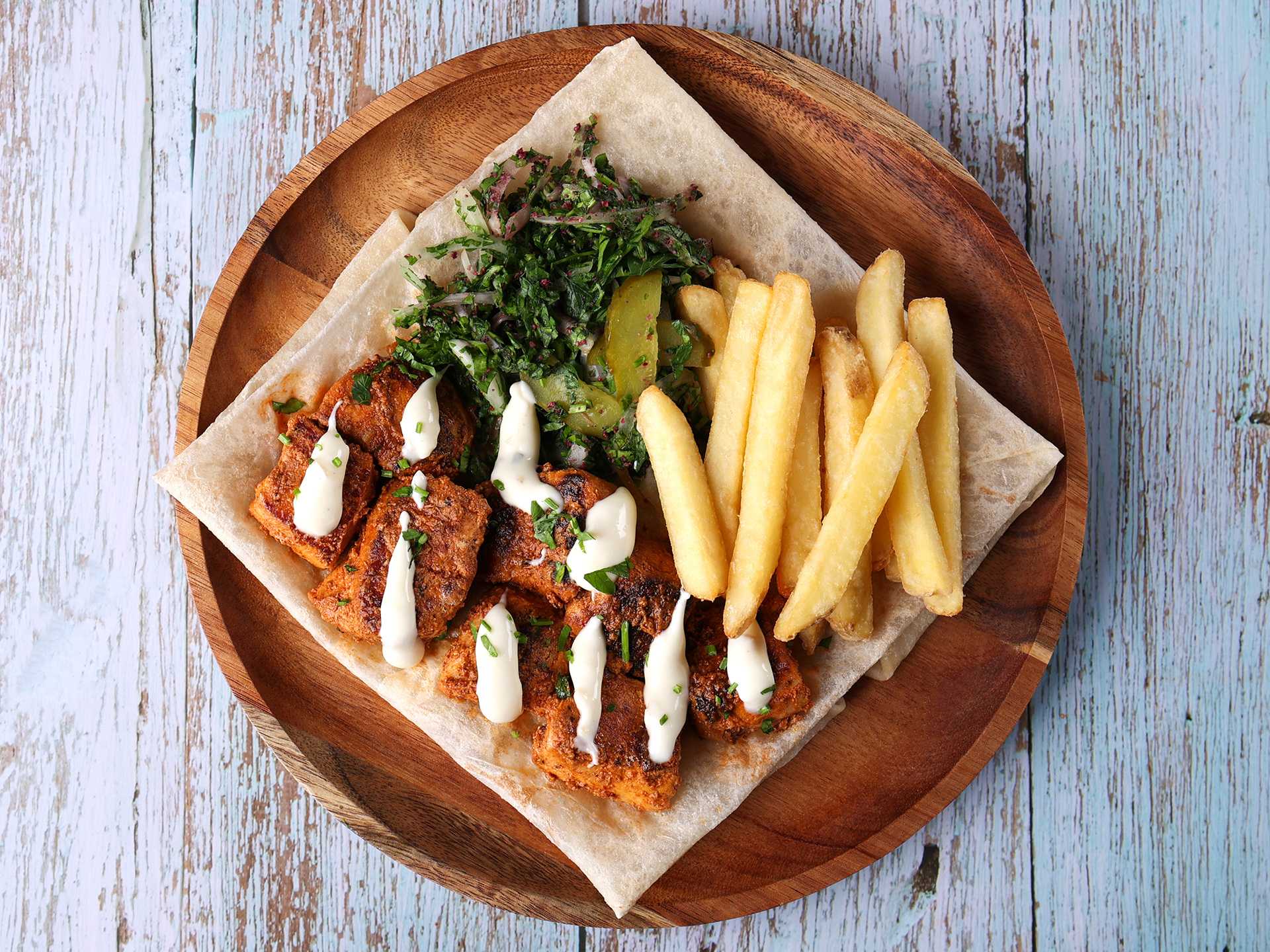 Garlic Aioli Tawook Platter