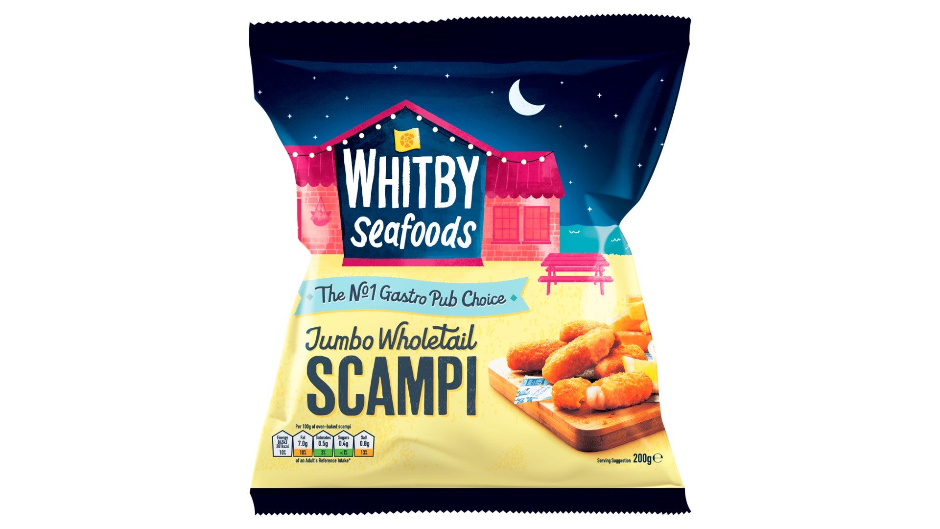 Whitby Seafoods Jumbo Wholetail Scampi 200g