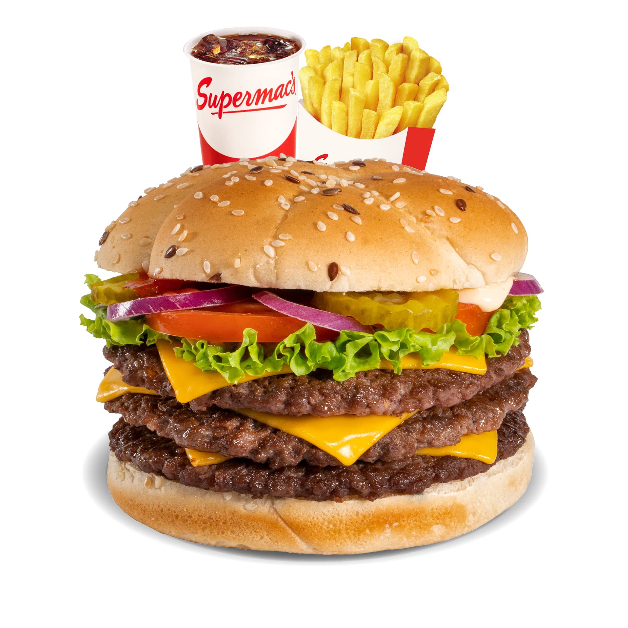 FRESH 7 1/2 oz Beef Burger Large Meal