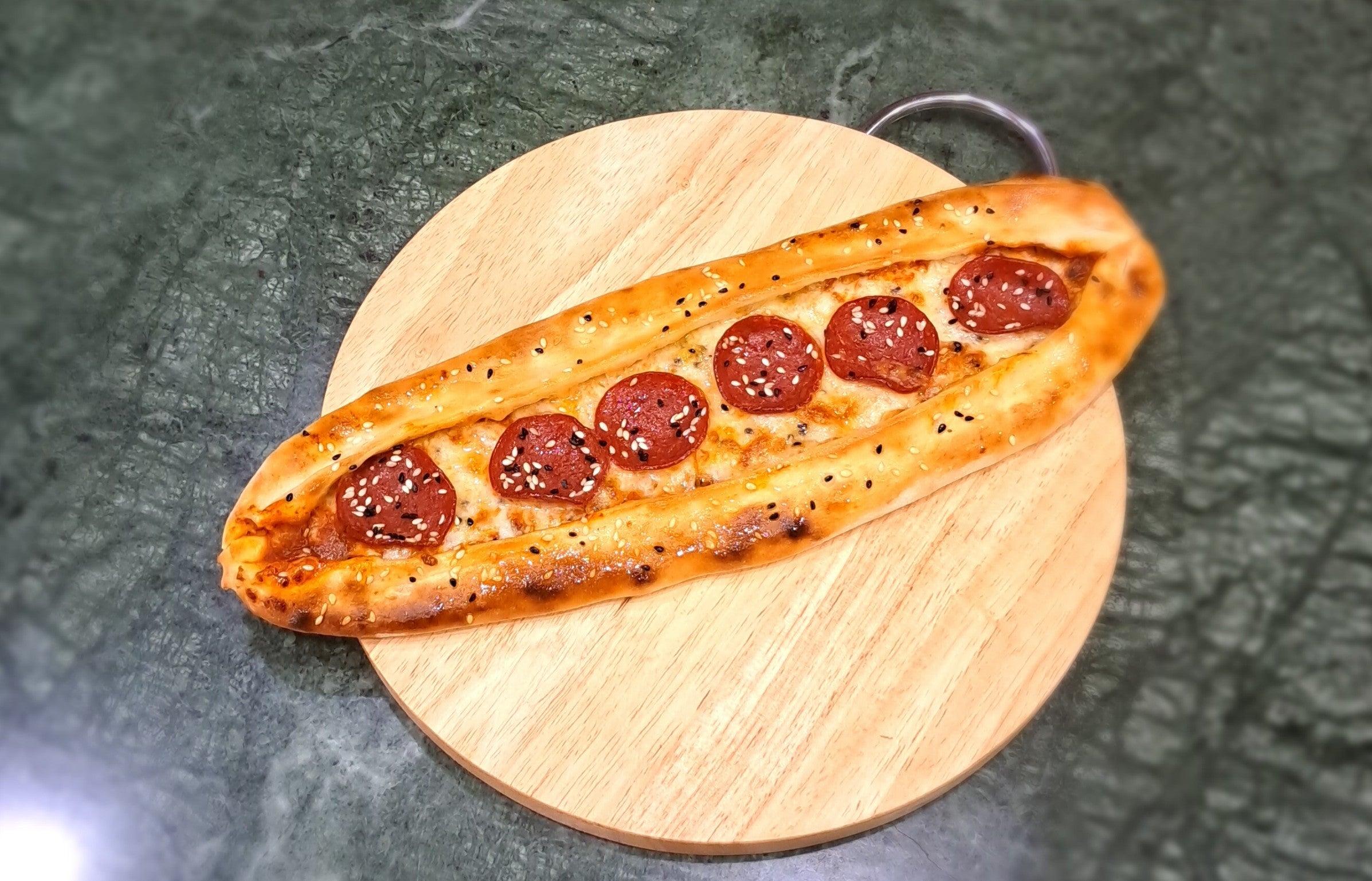 Turkish Pide Pepperoni Pie