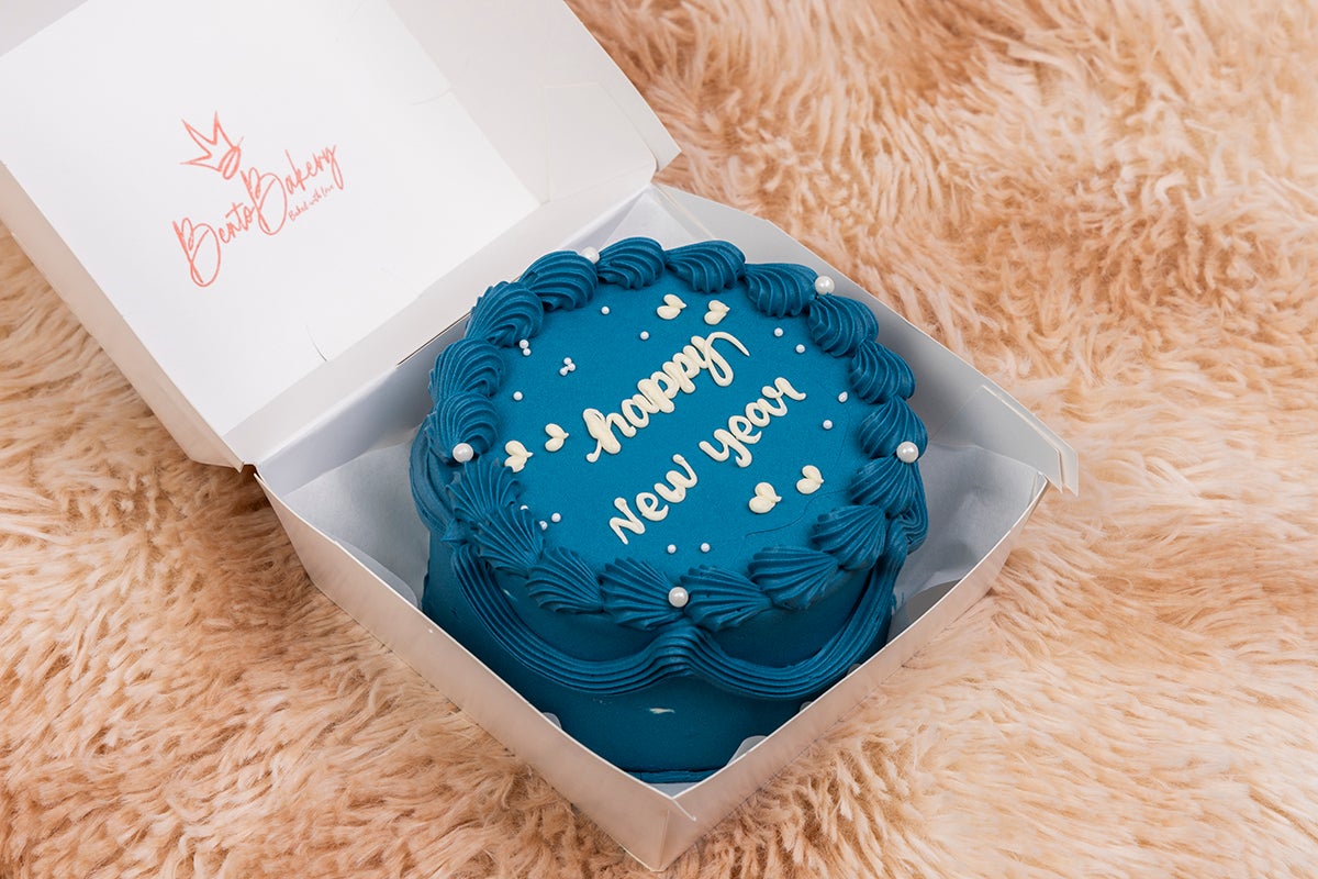 Blue New Year Cake