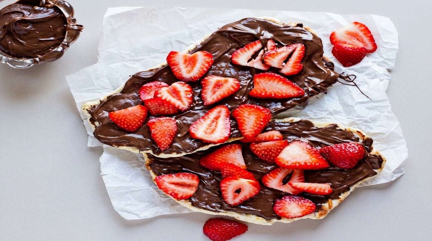 Pizza au chocolat fraises