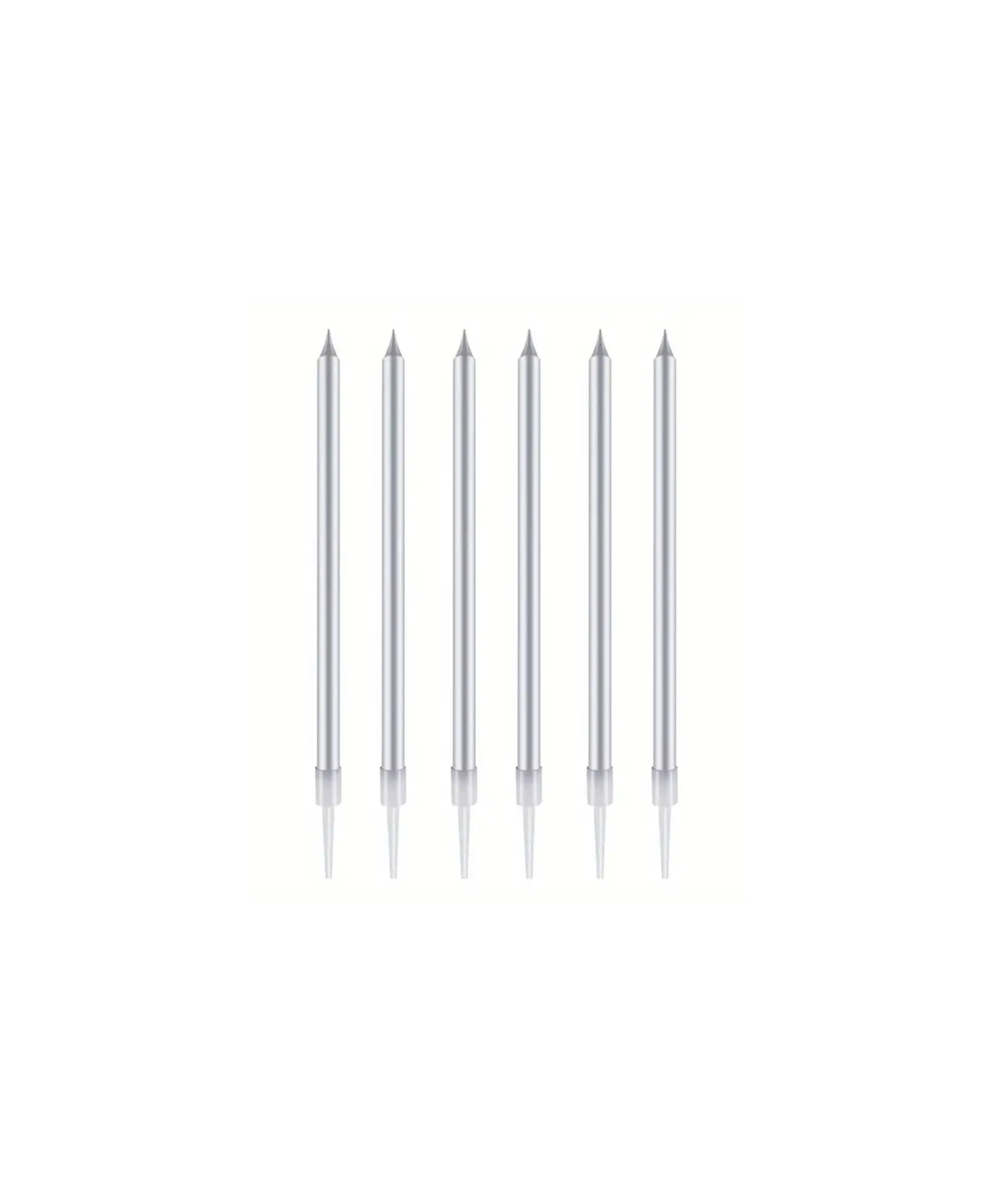 Silver candles (6 pieces)