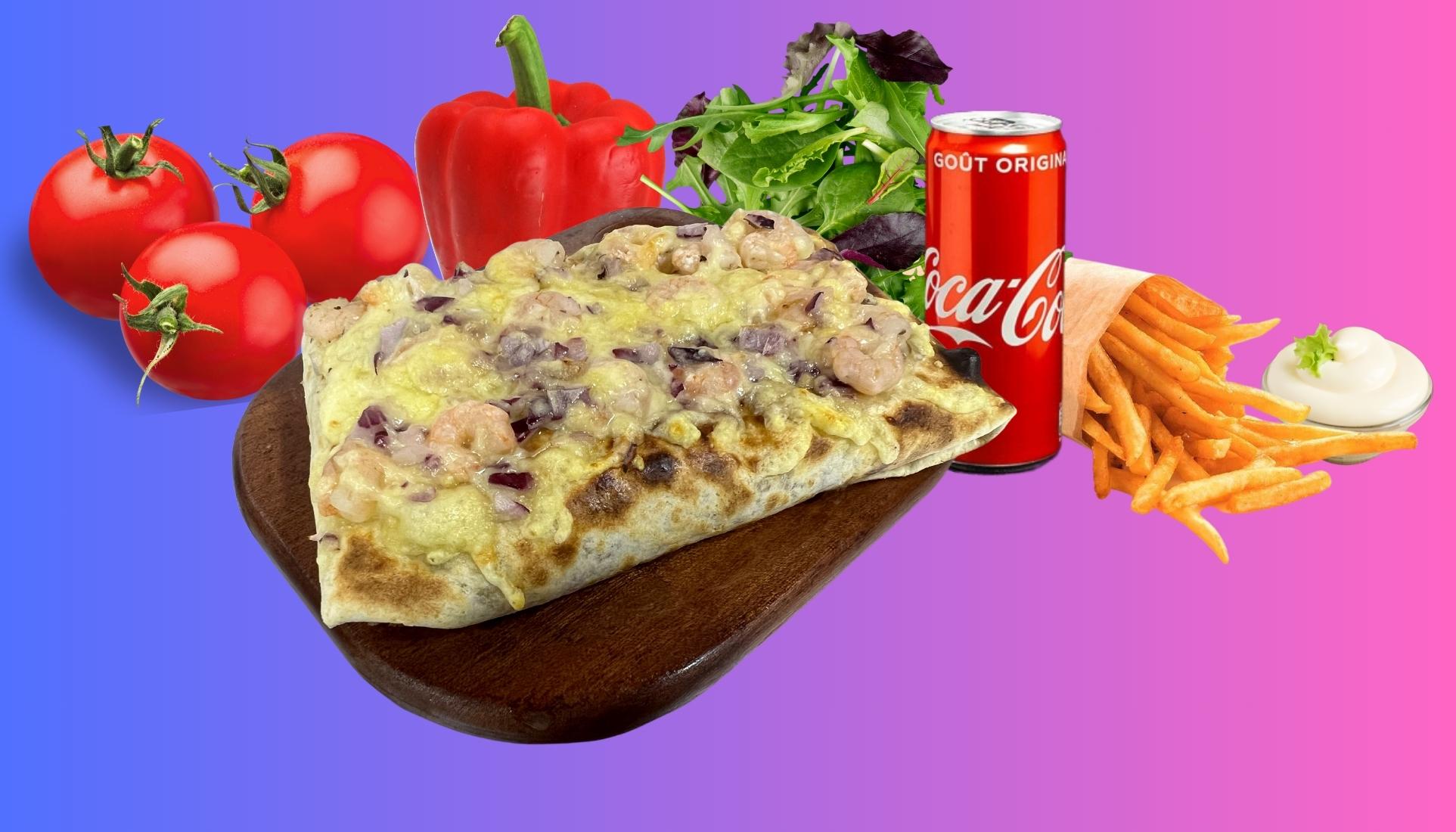 Menu Tacos gratiné aux emmentals et crevettes🧀�