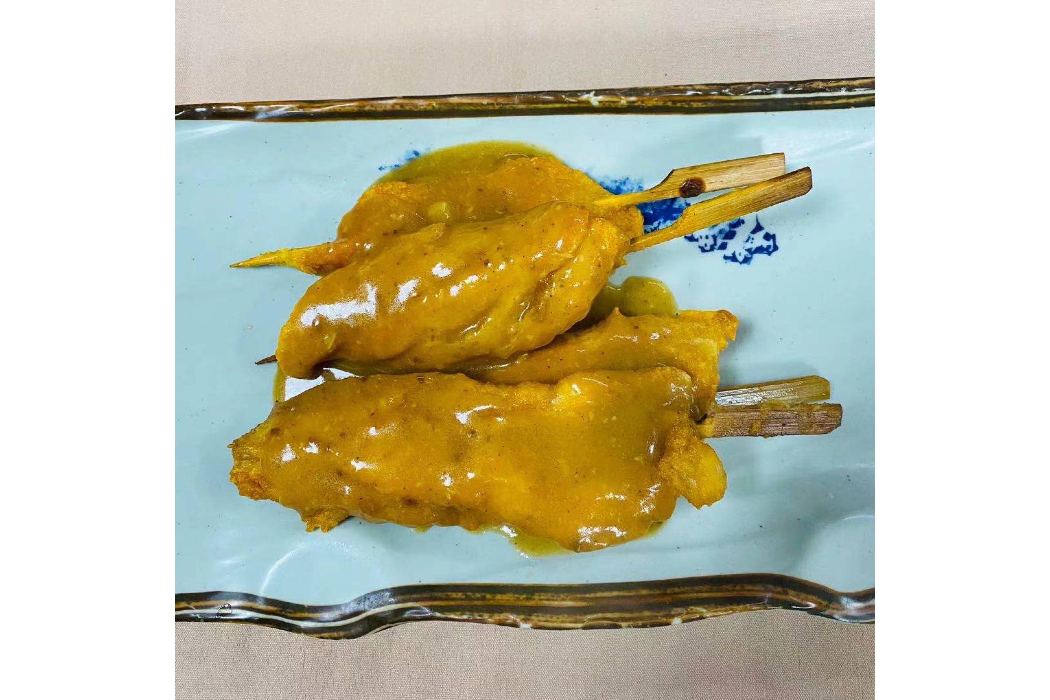Skewered Chicken with Satay Sauce(4 Pieces)(沙爹鸡串(4串))